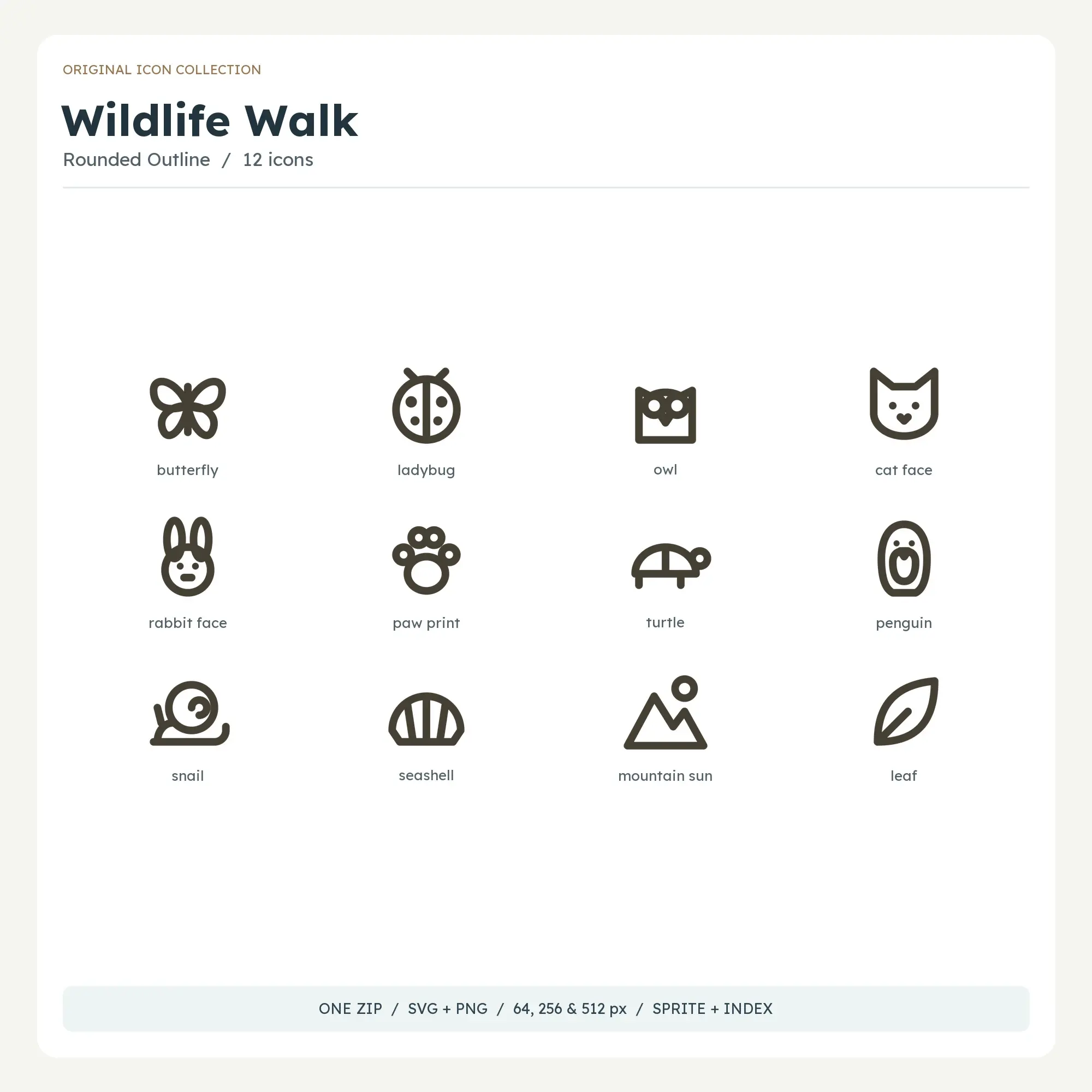 Wildlife Walk Icons - Rounded Outline preview