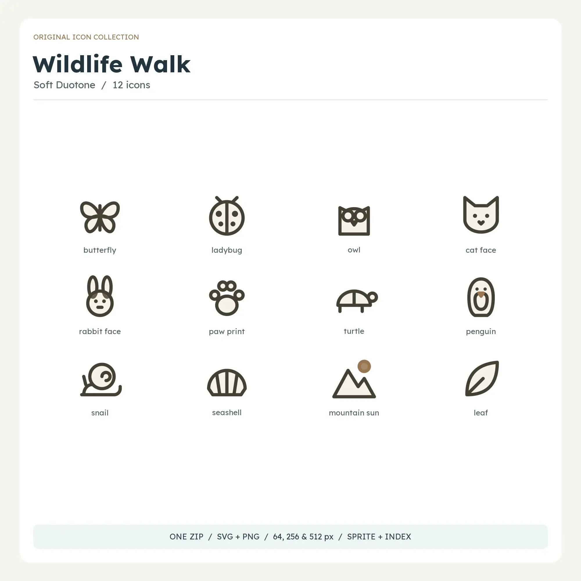 Wildlife Walk Icons - Soft Duotone preview