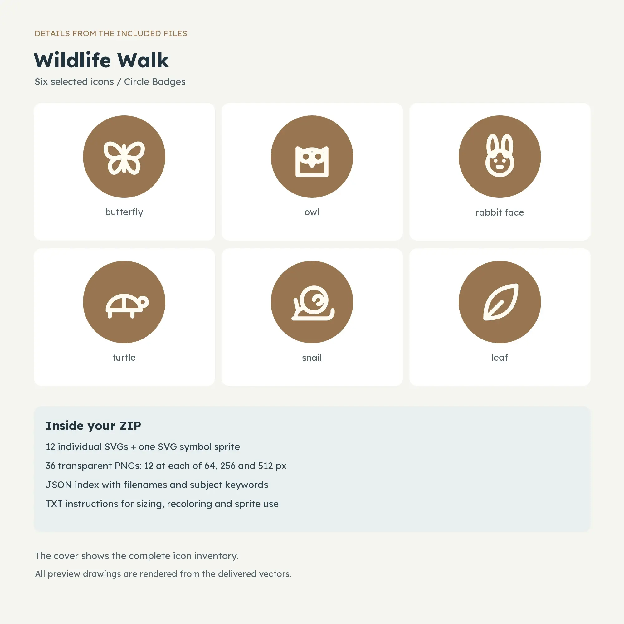Wildlife Walk Icons - Circle Badges, preview 2 of 2