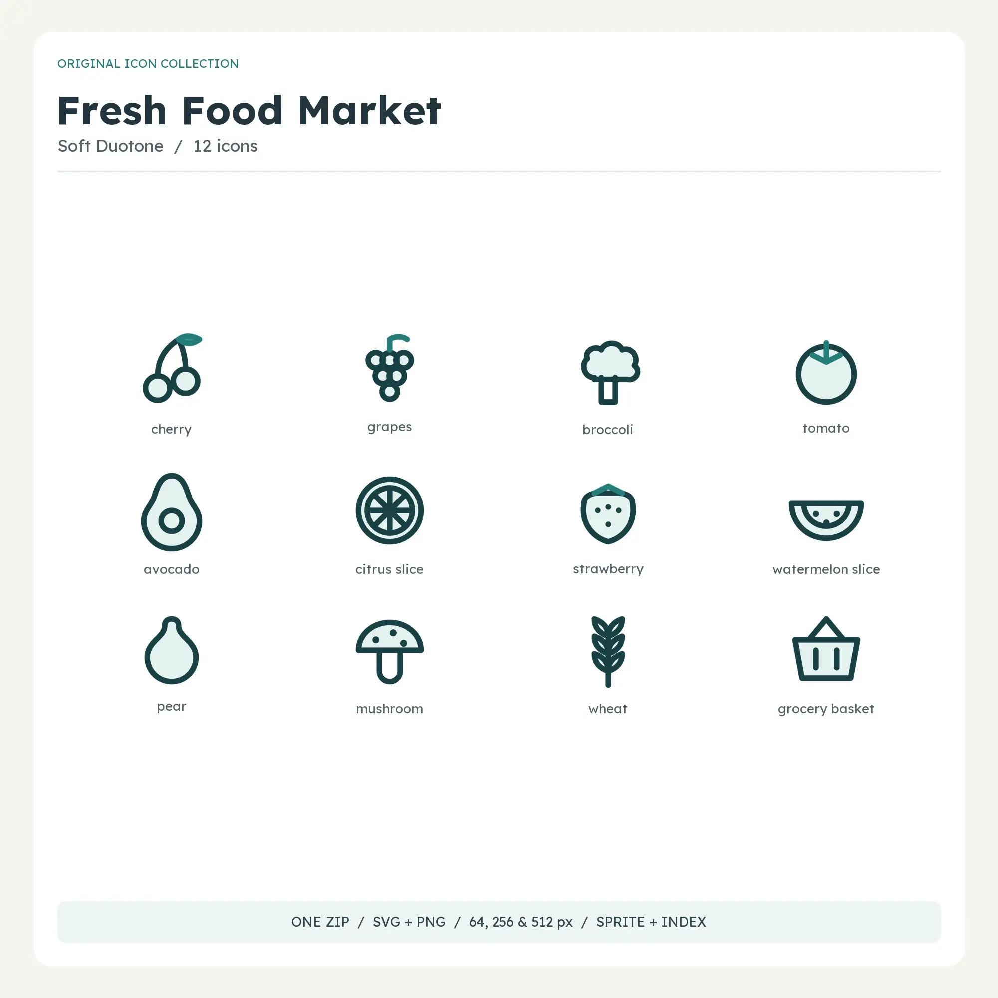Fresh Food Market Icons - Soft Duotone preview