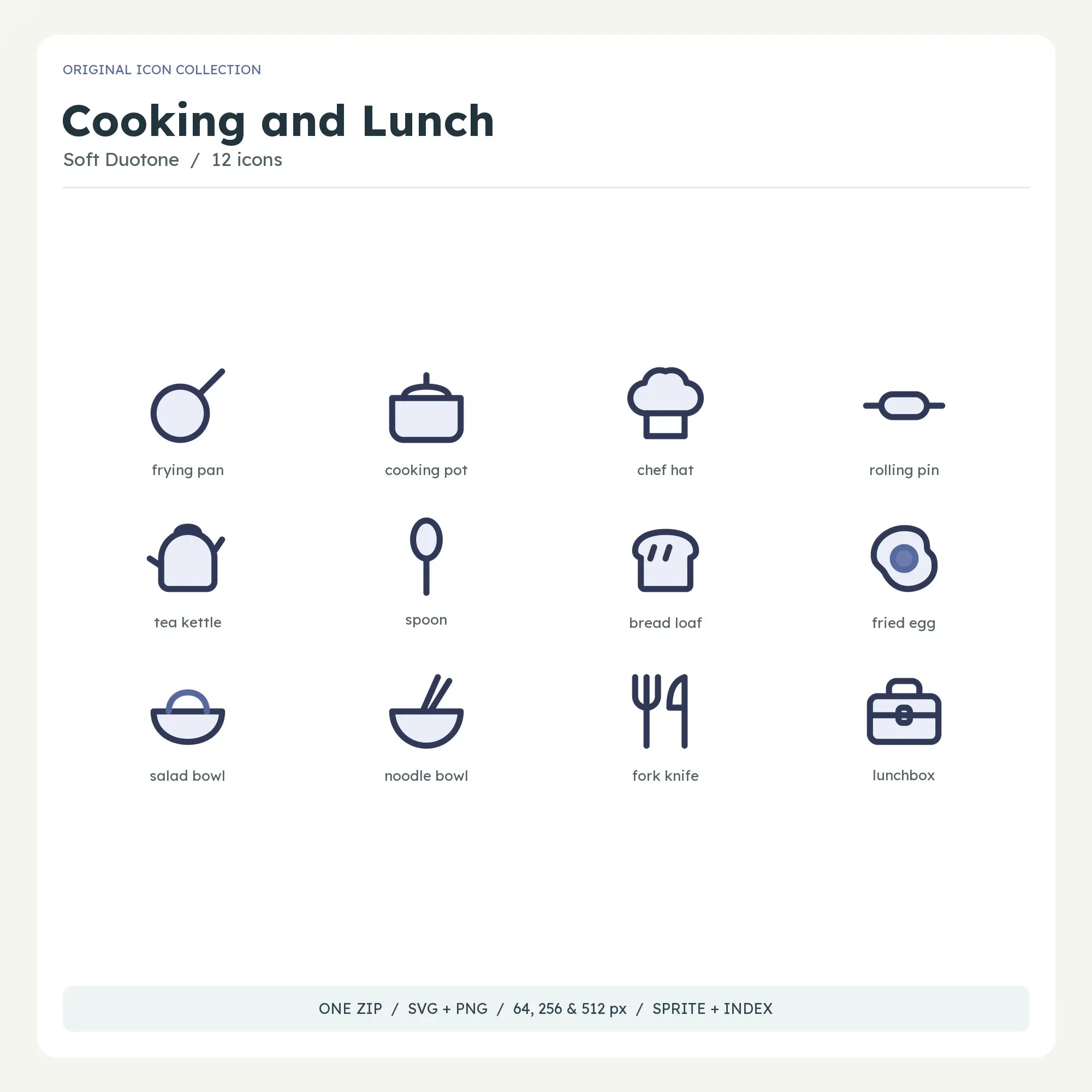 Cooking and Lunch Icons - Soft Duotone preview