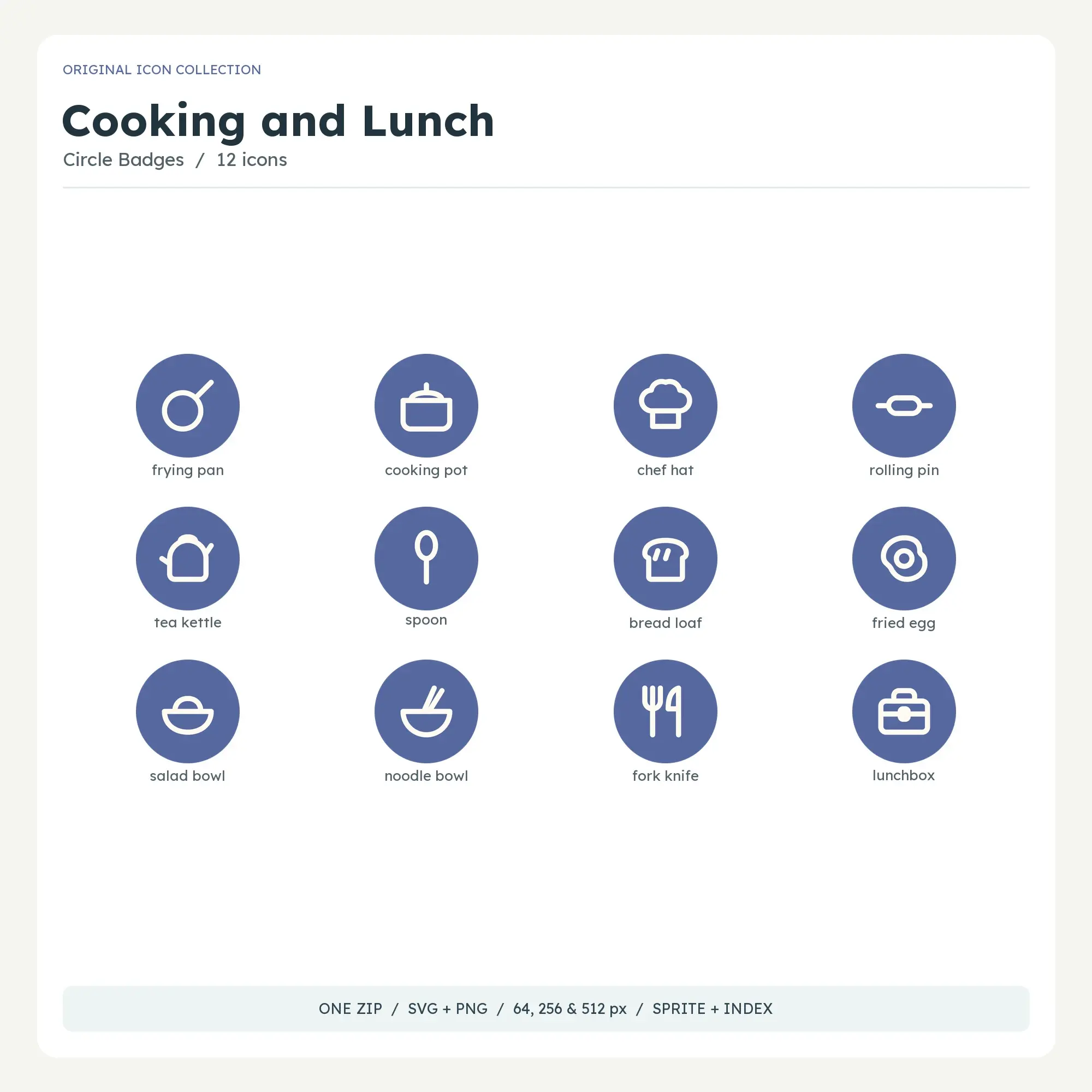 Cooking and Lunch Icons - Circle Badges preview