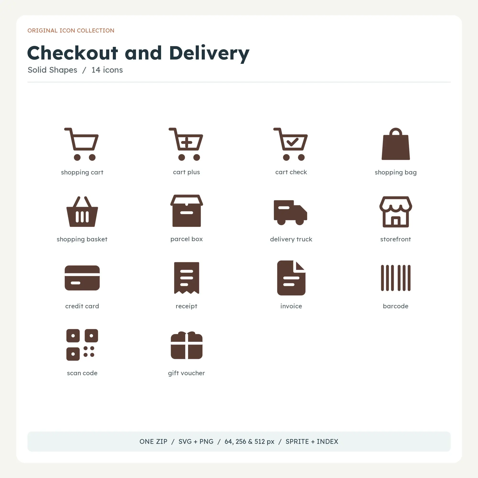Checkout and Delivery Icons - Solid Shapes preview