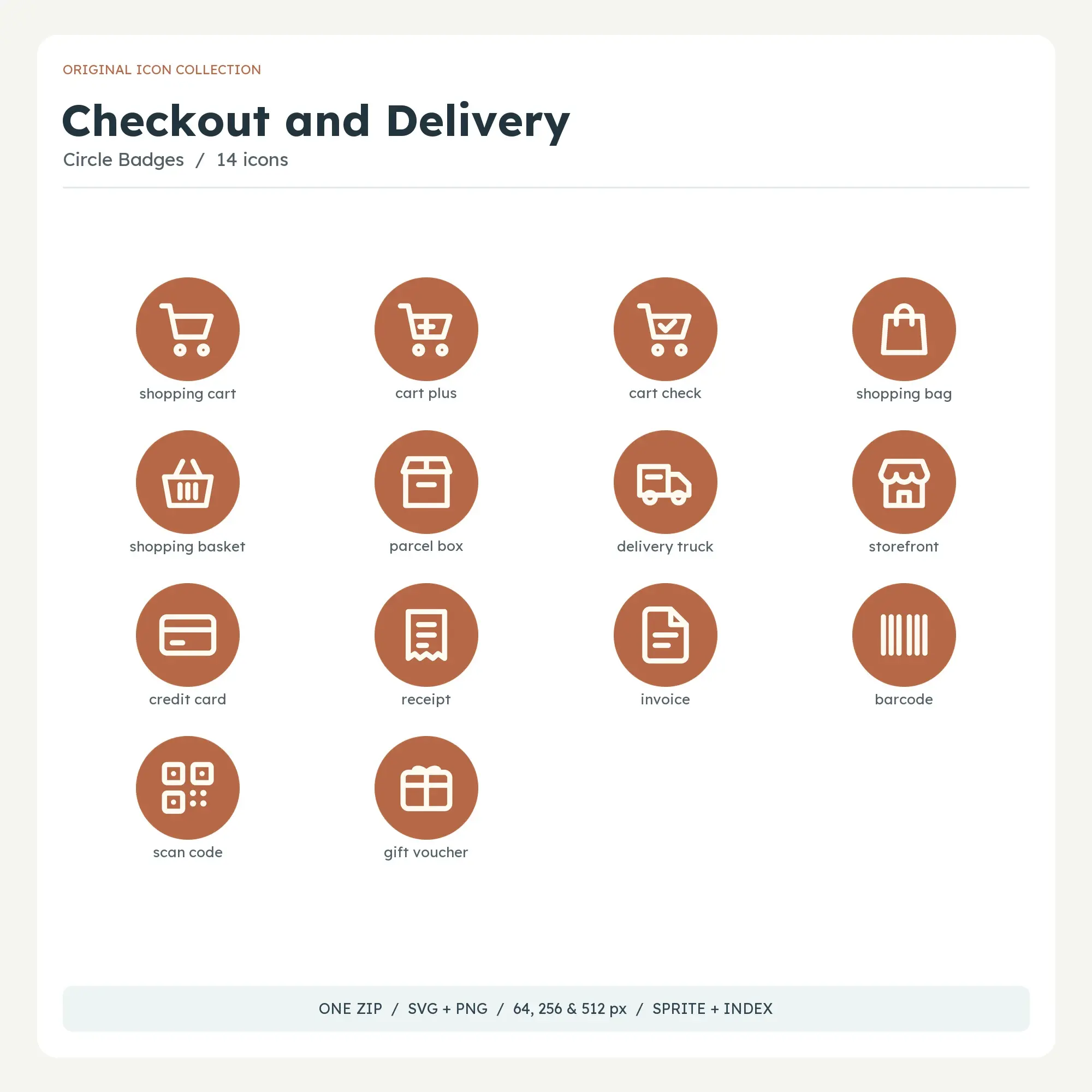 Checkout and Delivery Icons - Circle Badges preview