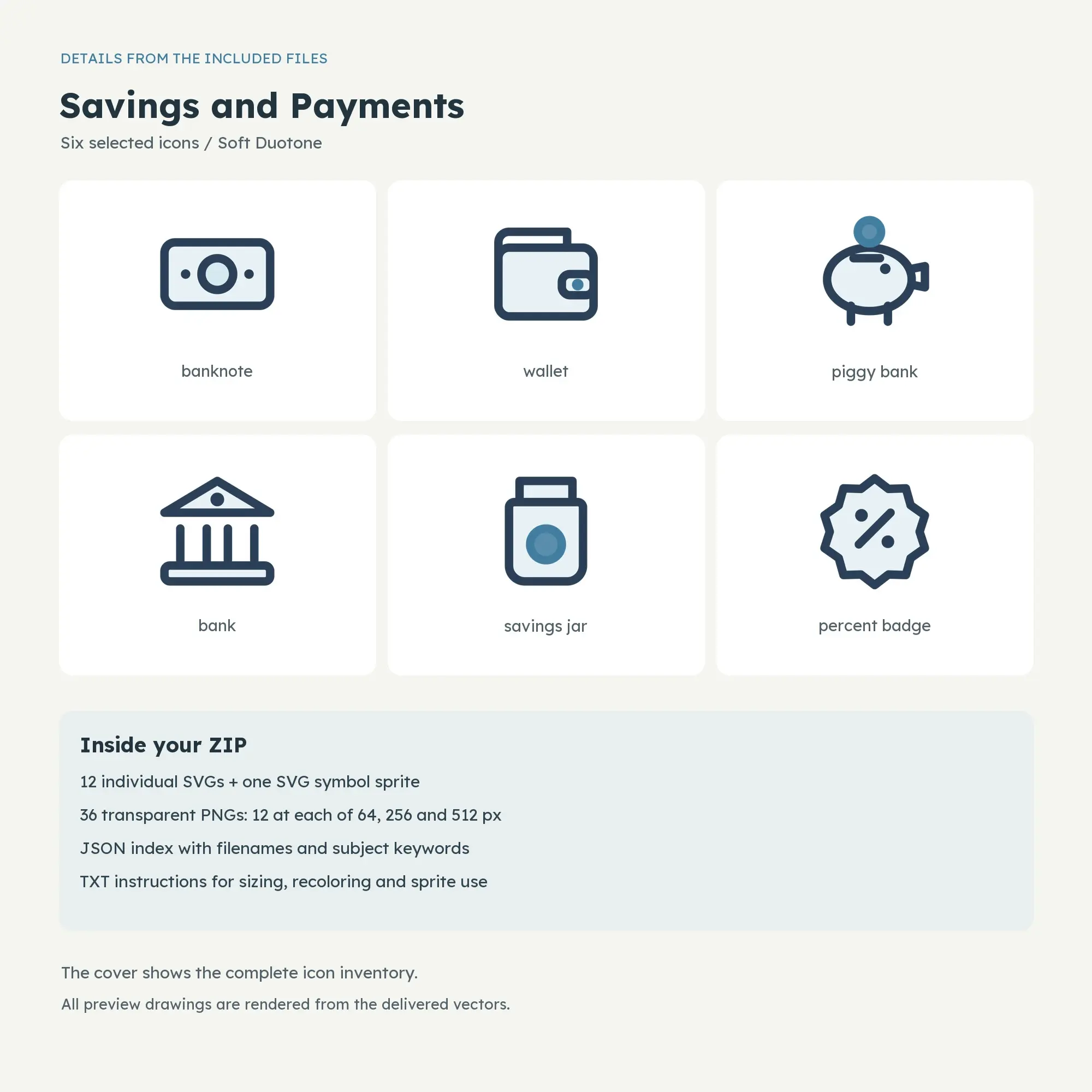Savings and Payments Icons - Soft Duotone, preview 2 of 2