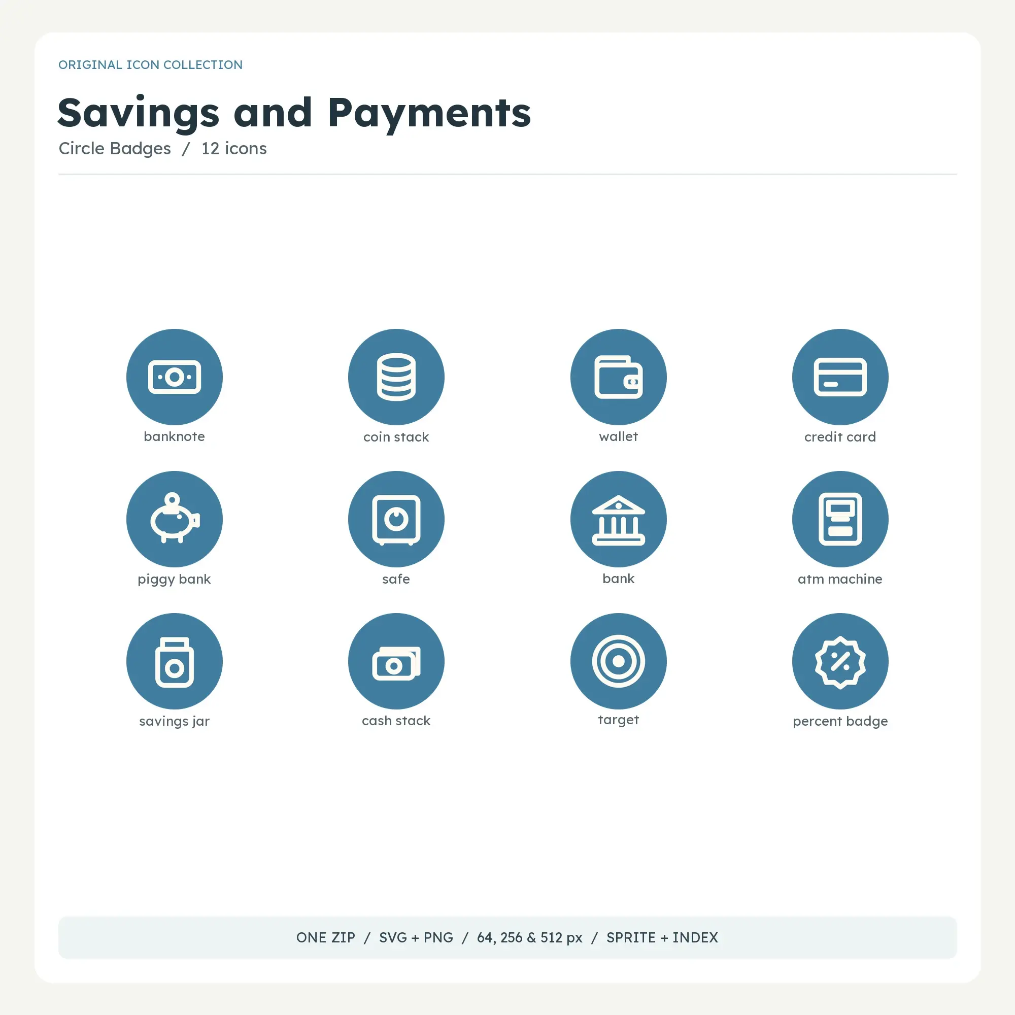 Savings and Payments Icons - Circle Badges preview