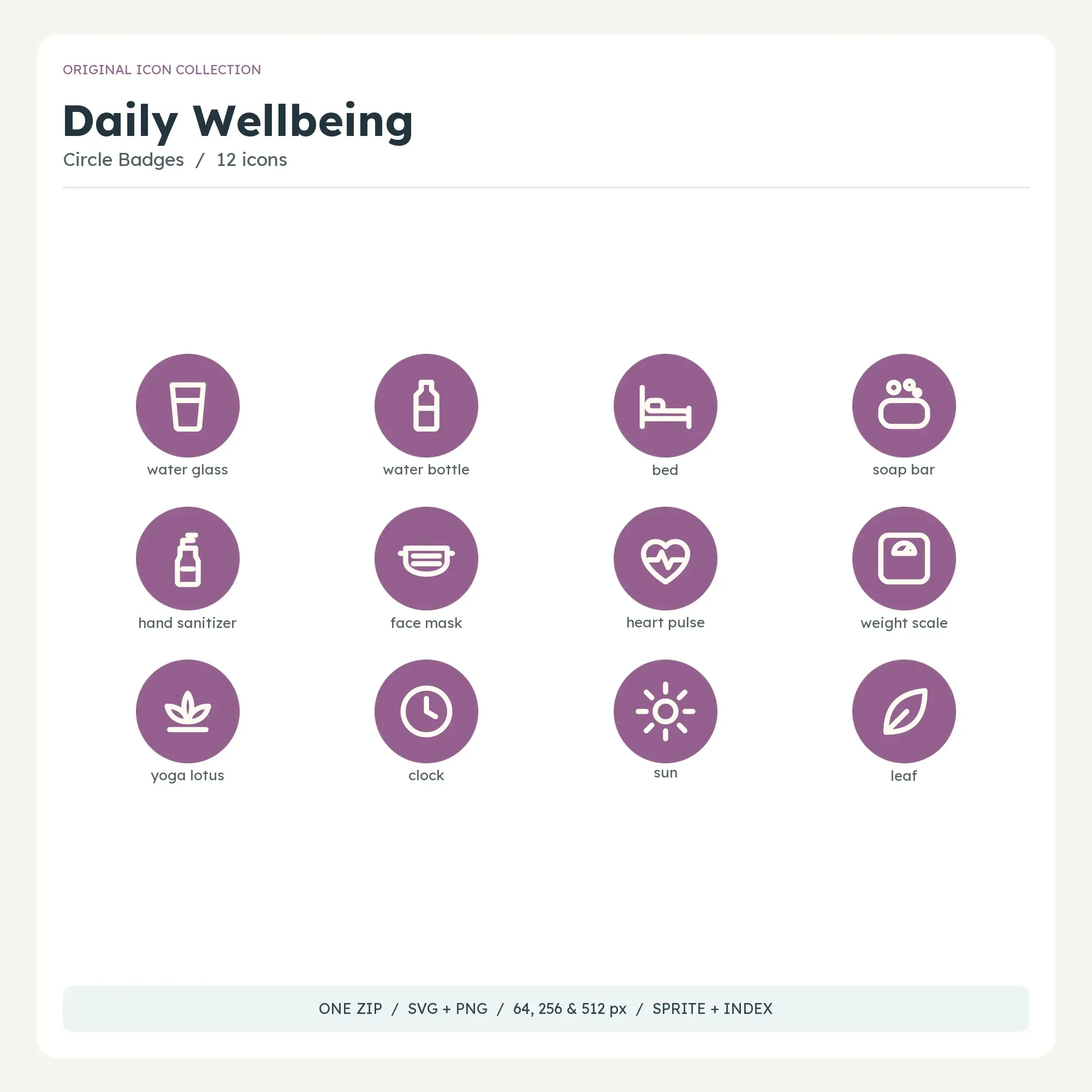 Daily Wellbeing Icons - Circle Badges preview