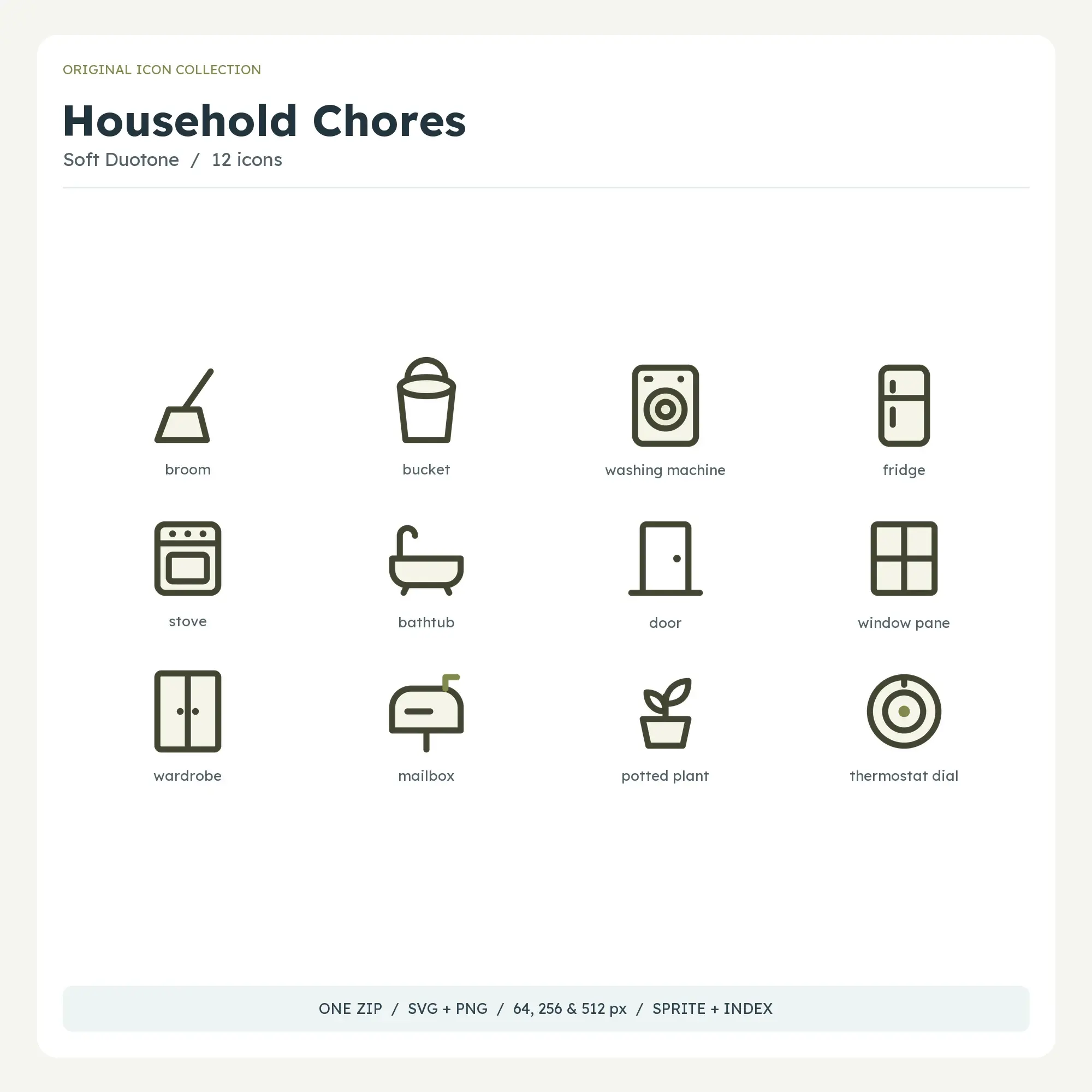 Household Chores Icons - Soft Duotone preview