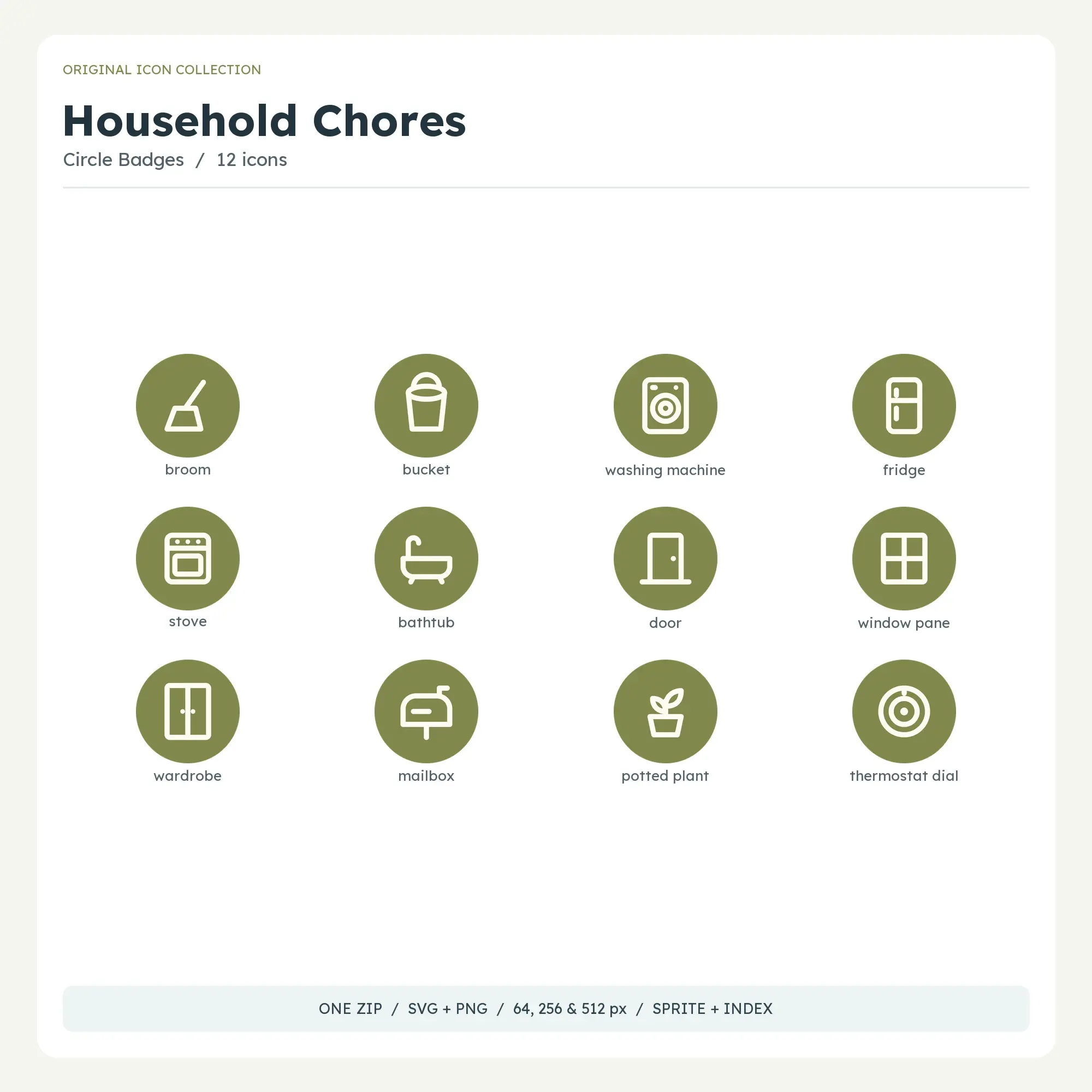 Household Chores Icons - Circle Badges preview