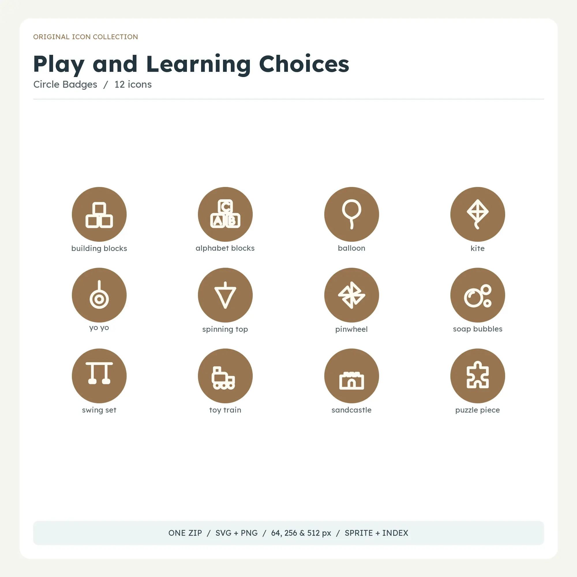 Play and Learning Choices Icons - Circle Badges preview