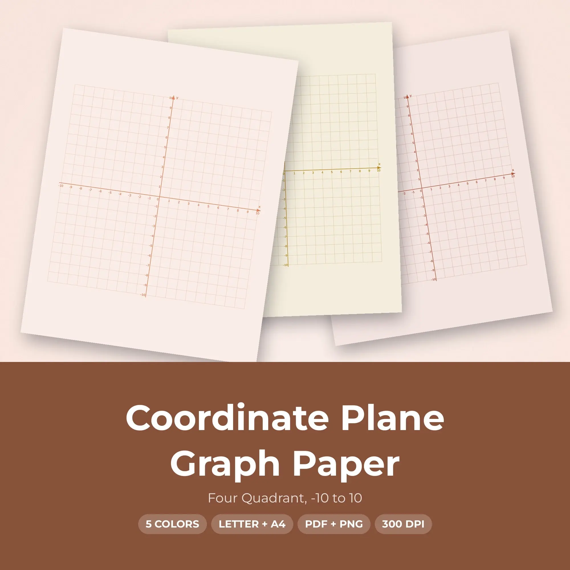 Four Quadrant Coordinate Plane Graph Paper, -10 to 10 preview