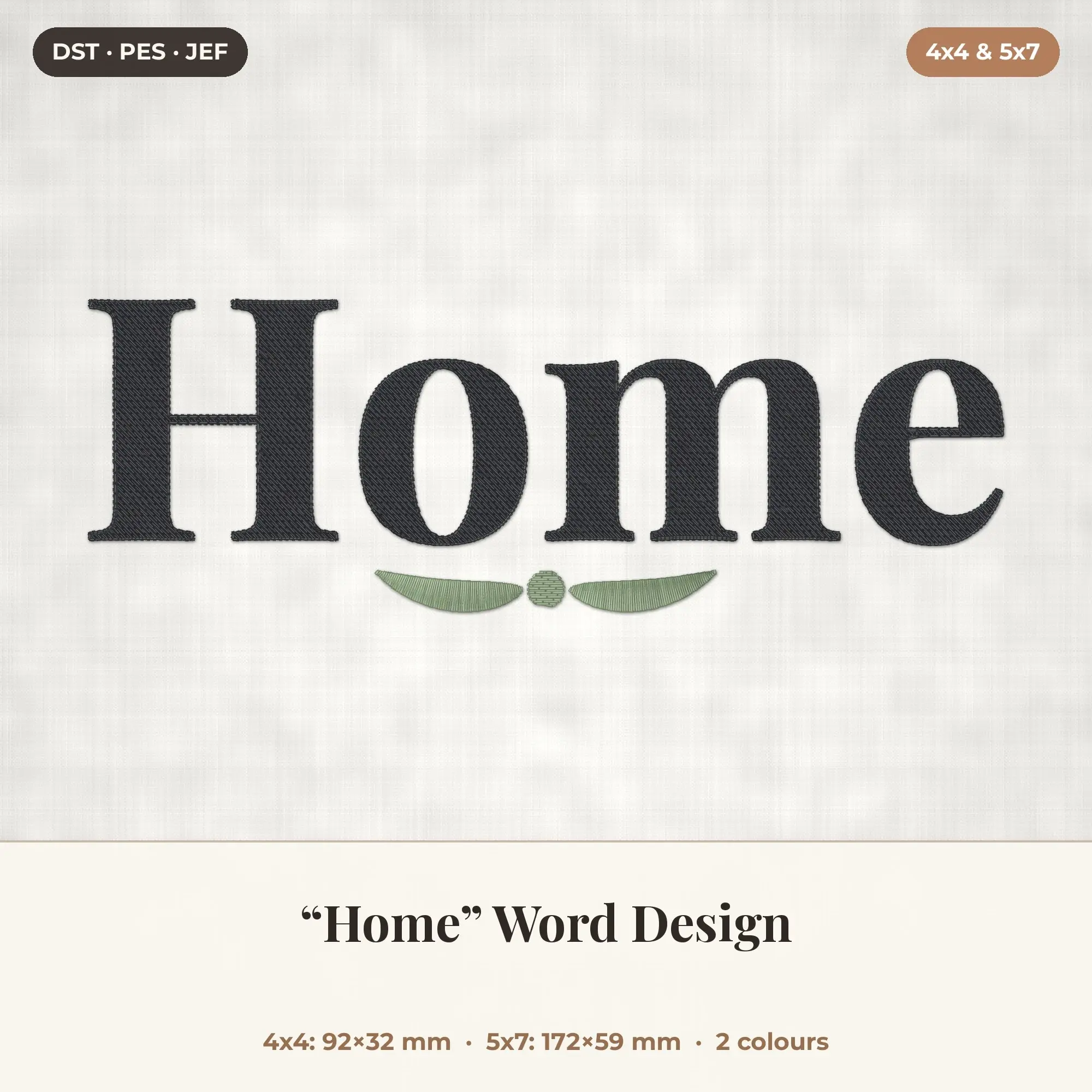 Home Word Machine Embroidery Design 4x4 5x7 preview
