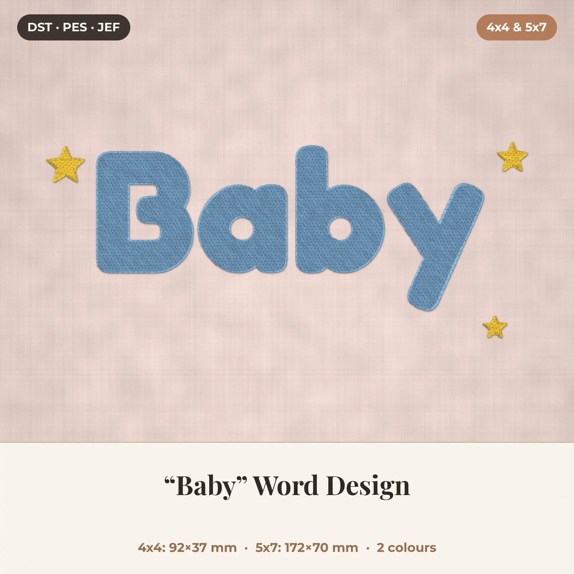 Baby Word Machine Embroidery Design 4x4 5x7 preview