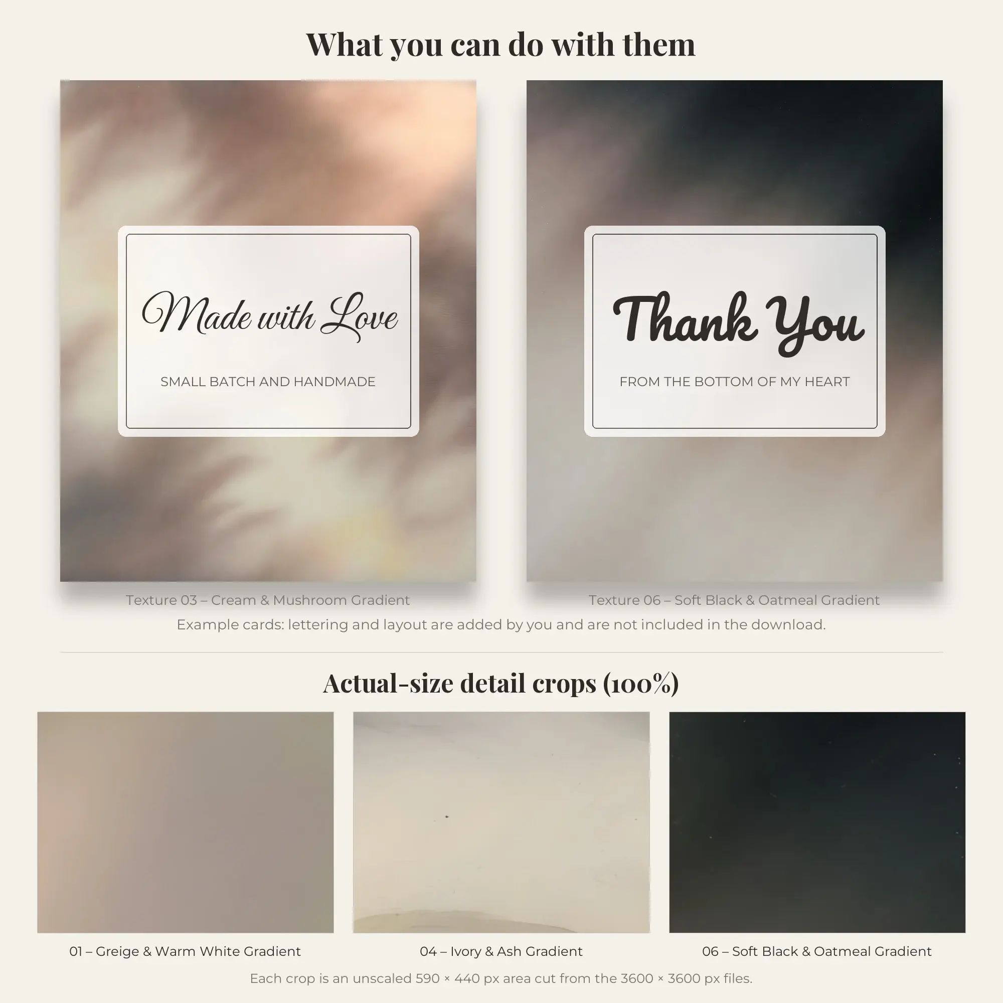 Neutral Cream Grainy Gradient Textures – 6 Digital Backgrounds, preview 2 of 2