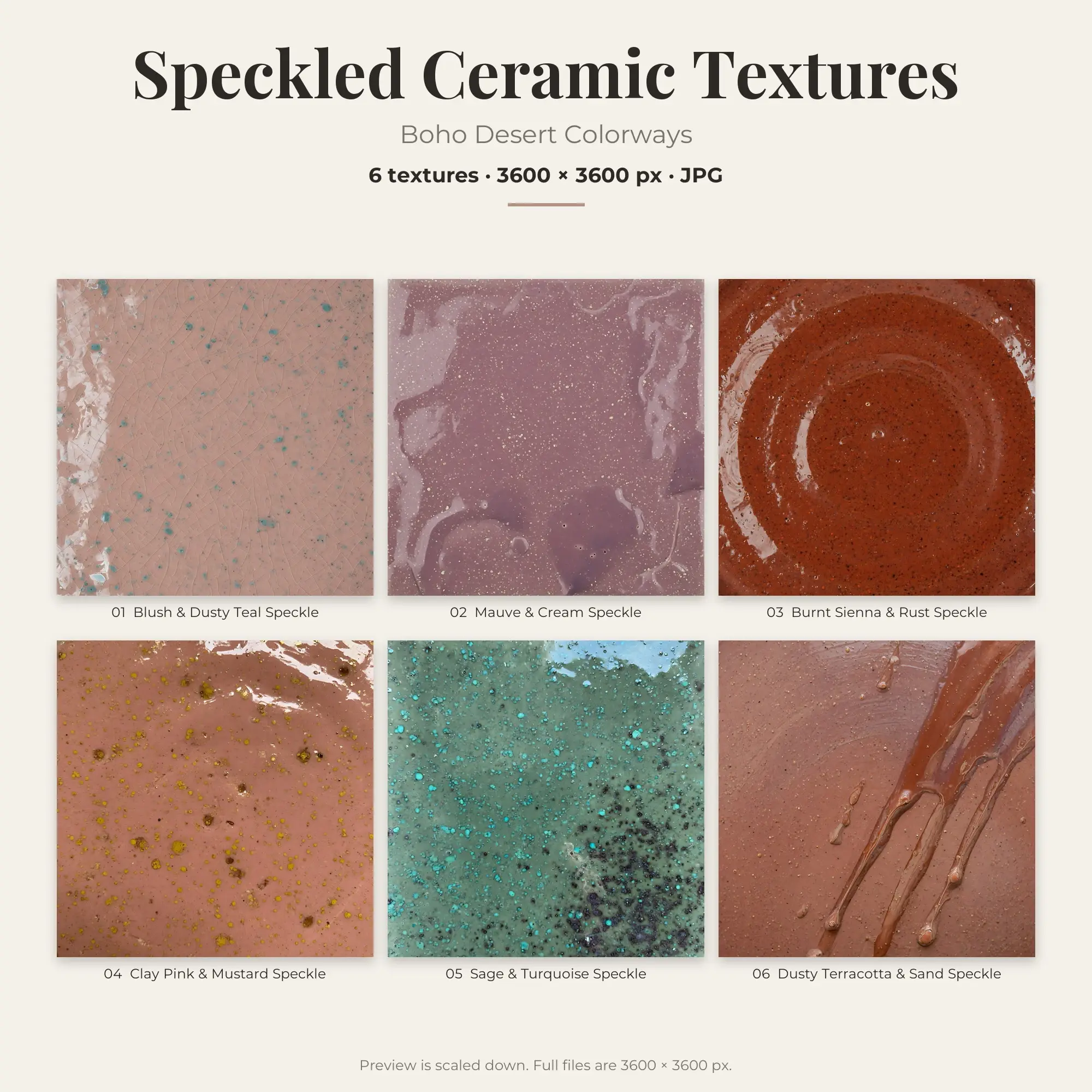 Speckled Ceramic Backgrounds in Boho Desert Colors – 6 JPGs preview