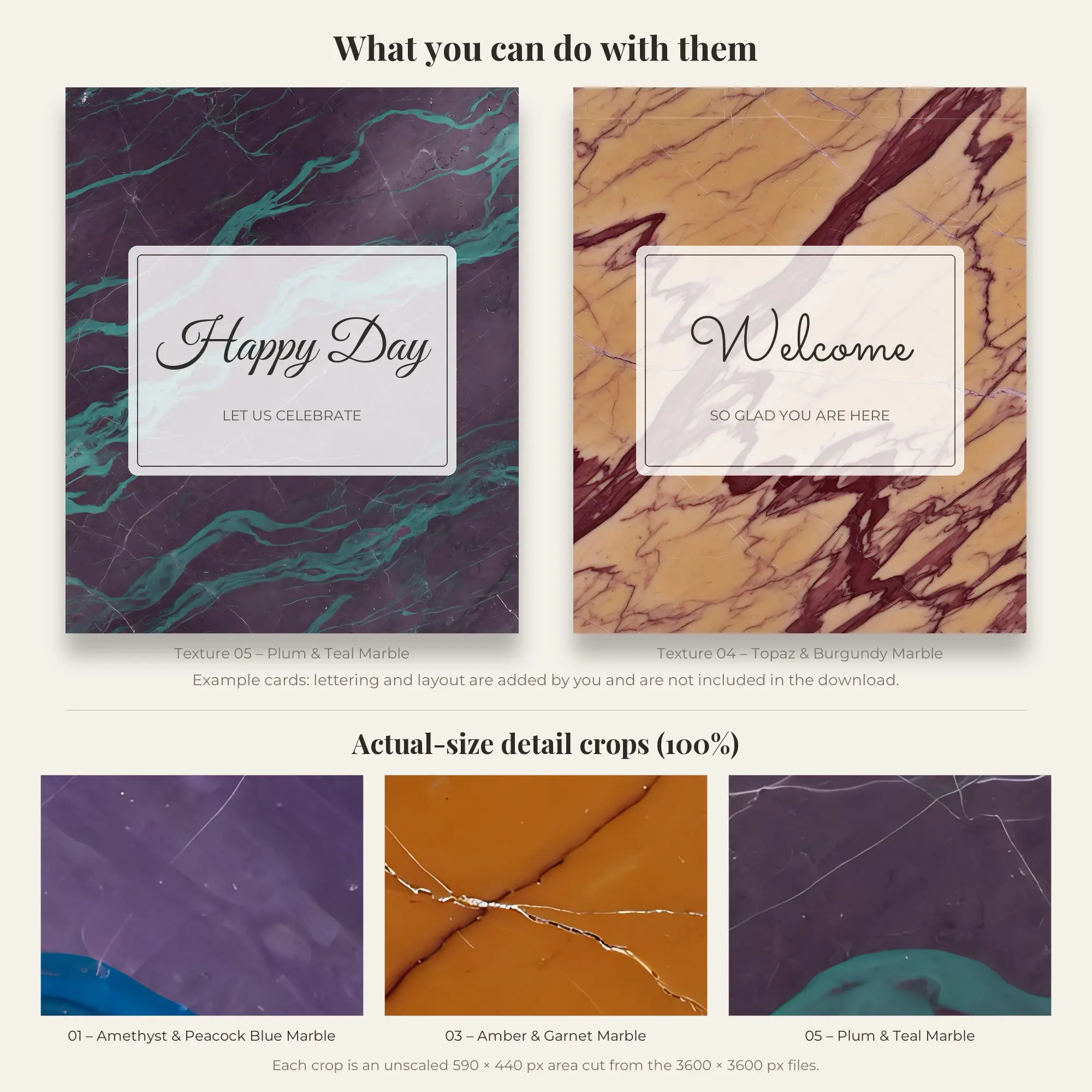 Jewel Tone Marble Textures – 5 Digital Backgrounds, preview 2 of 2