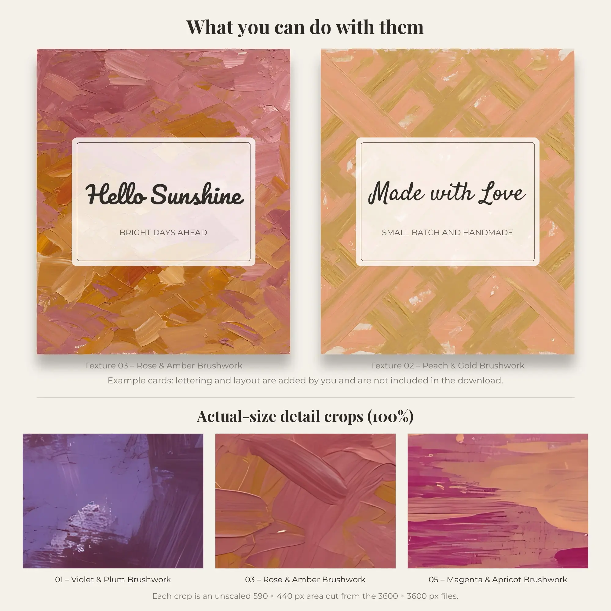 Sunset Glow Brush Stroke Textures – 5 Digital Backgrounds, preview 2 of 2