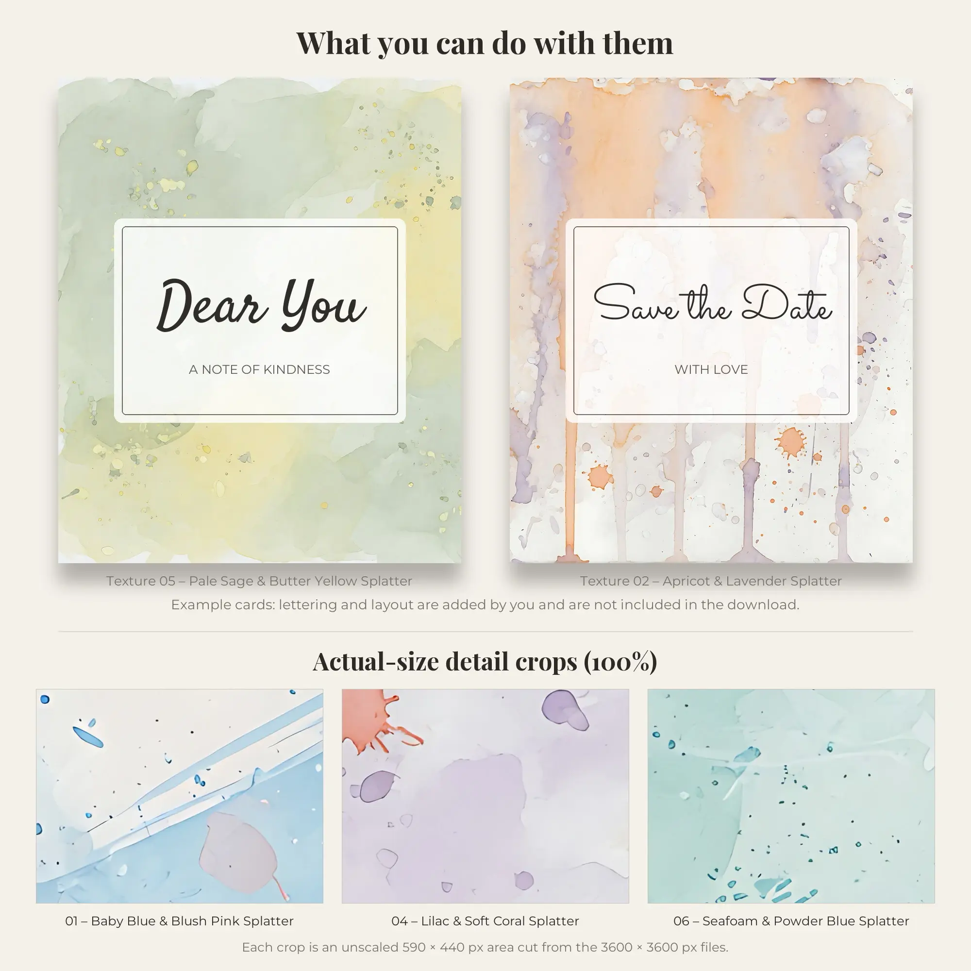 6 Soft Pastel Watercolor Splatter Textures, High-Res Backgrounds, preview 2 of 2