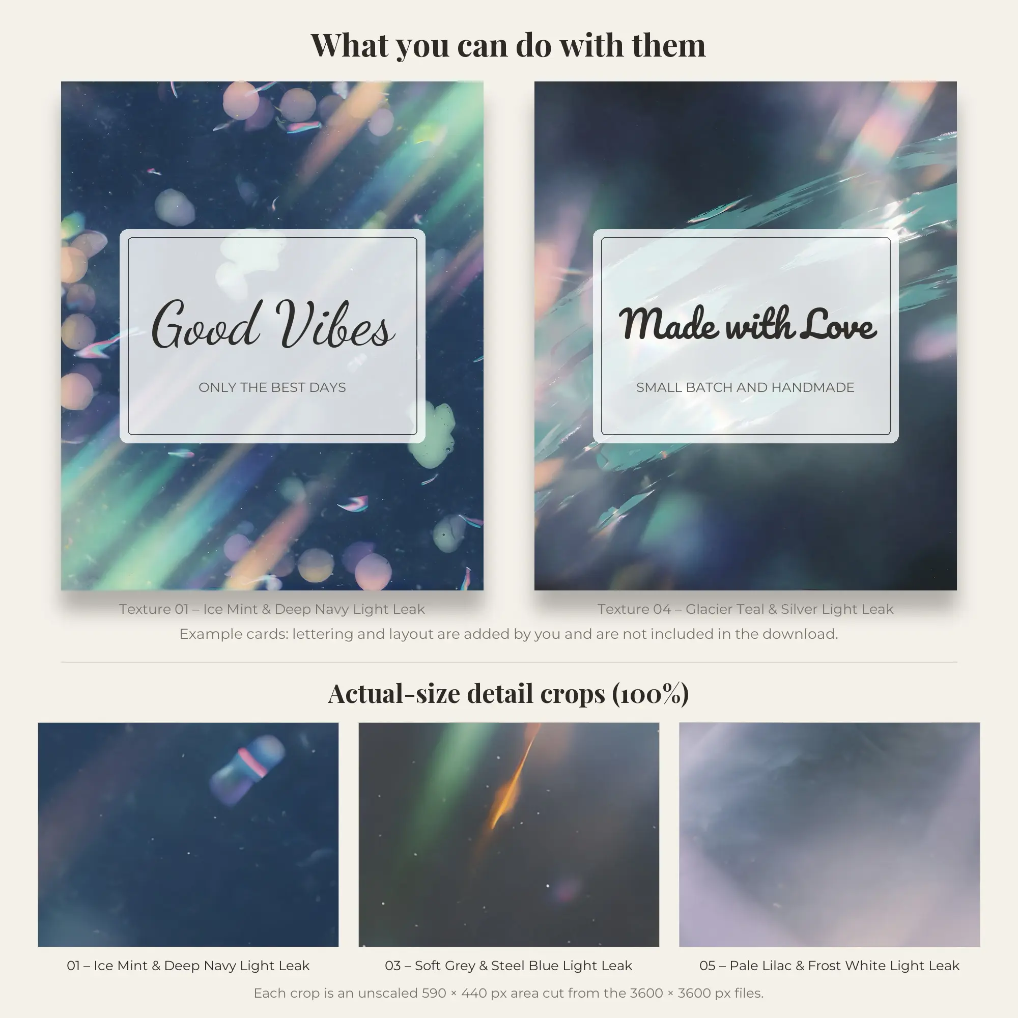 5 Icy Winter Light Leak Textures, High-Res Backgrounds, preview 2 of 2