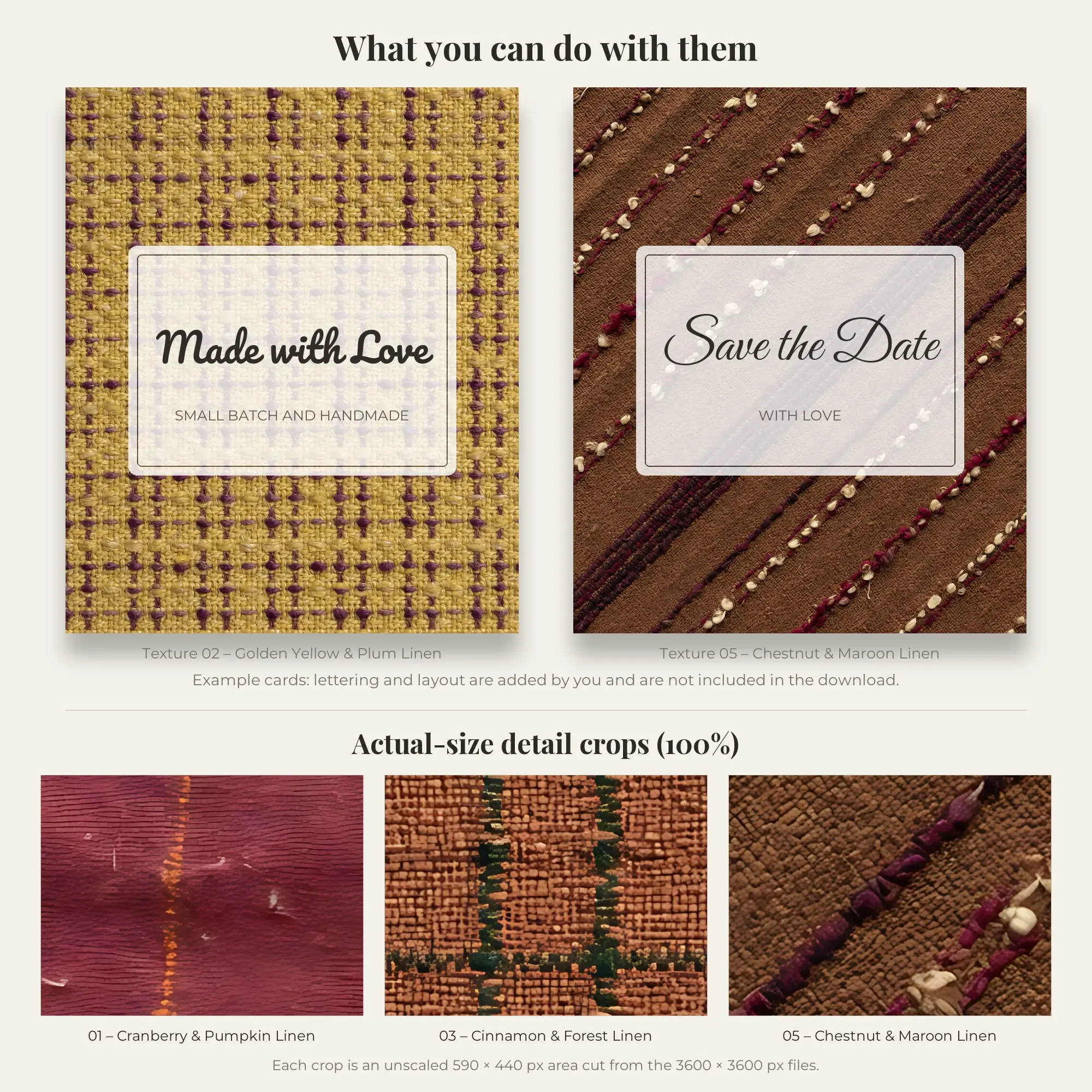 Linen Fabric Texture Pack, Autumn Harvest Palette – 5 JPGs, preview 2 of 2