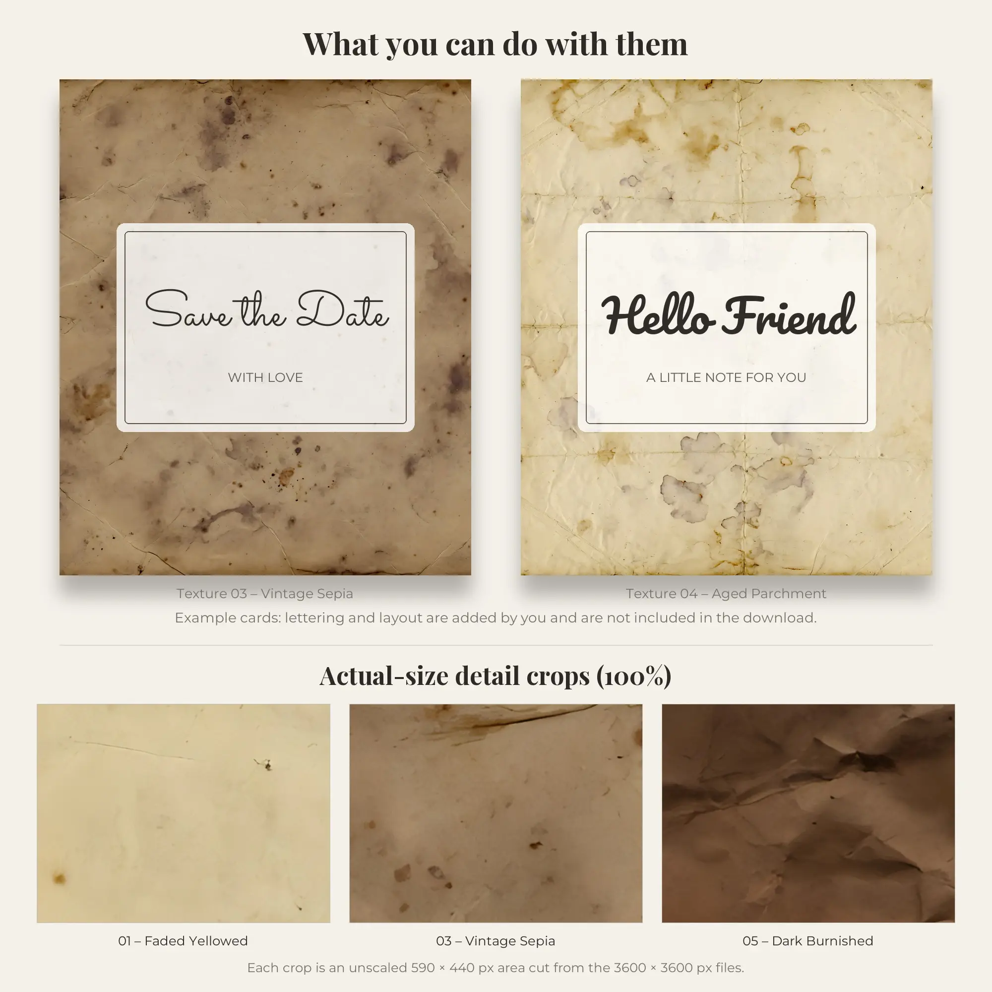 Faded Yellowed Parchment & Antique Paper Textures – 5 Backgrounds, preview 2 of 2