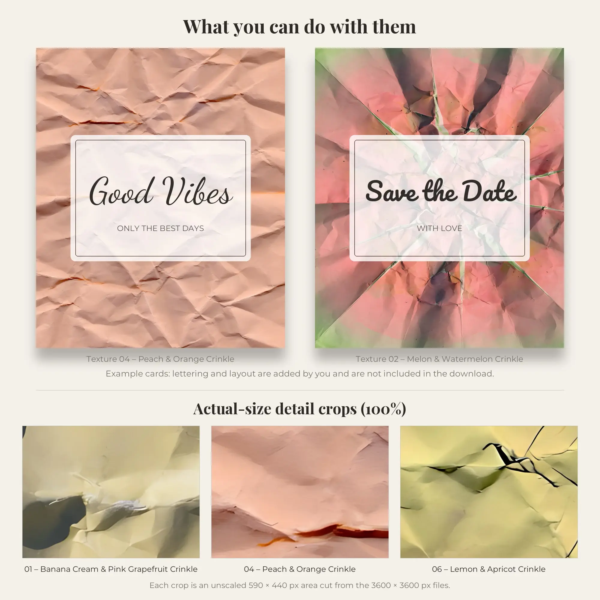 Crinkled Paper Texture Pack, Fresh Citrus Palette – 6 JPGs, preview 2 of 2