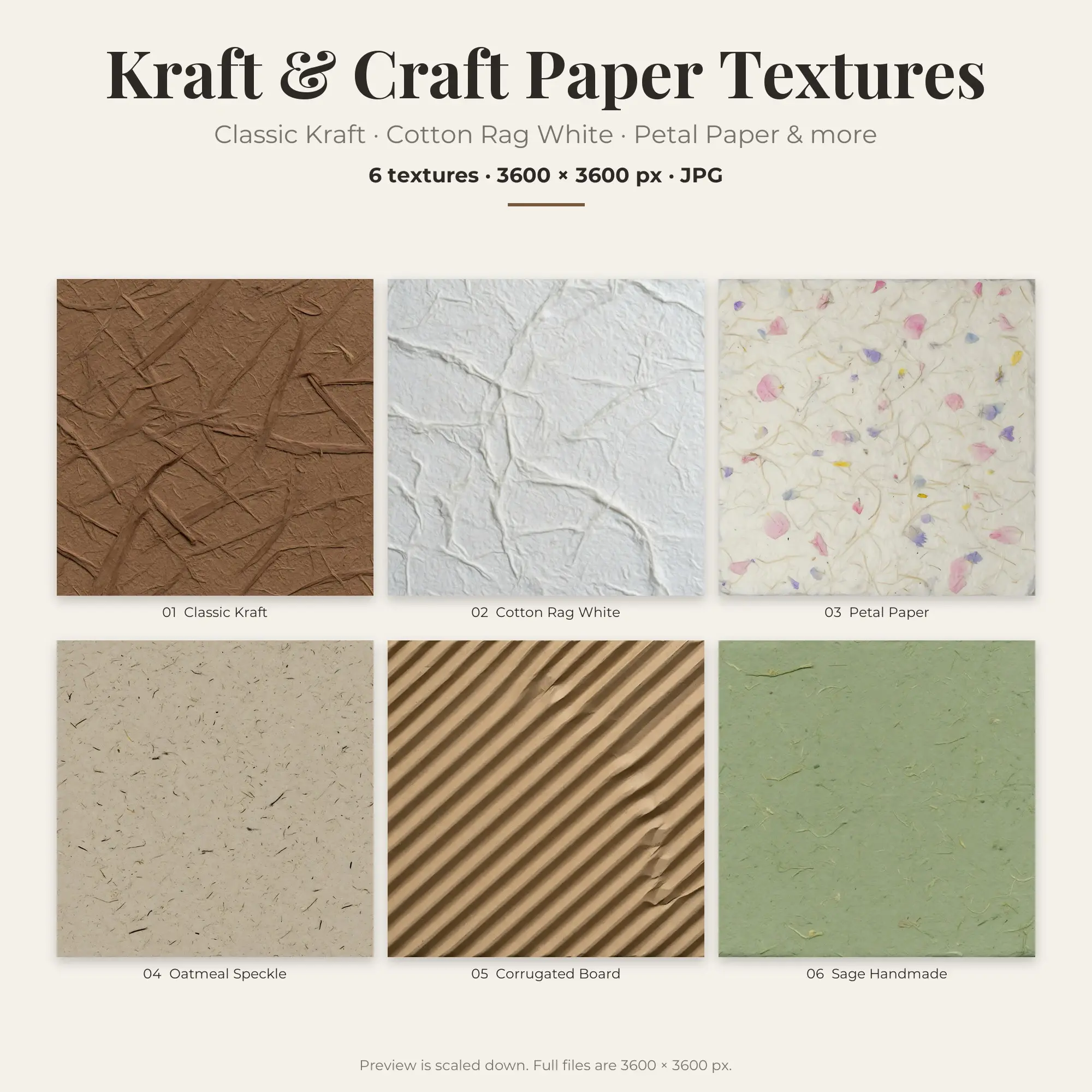 Kraft & Craft Paper Textures: Classic Kraft – 6 JPGs preview