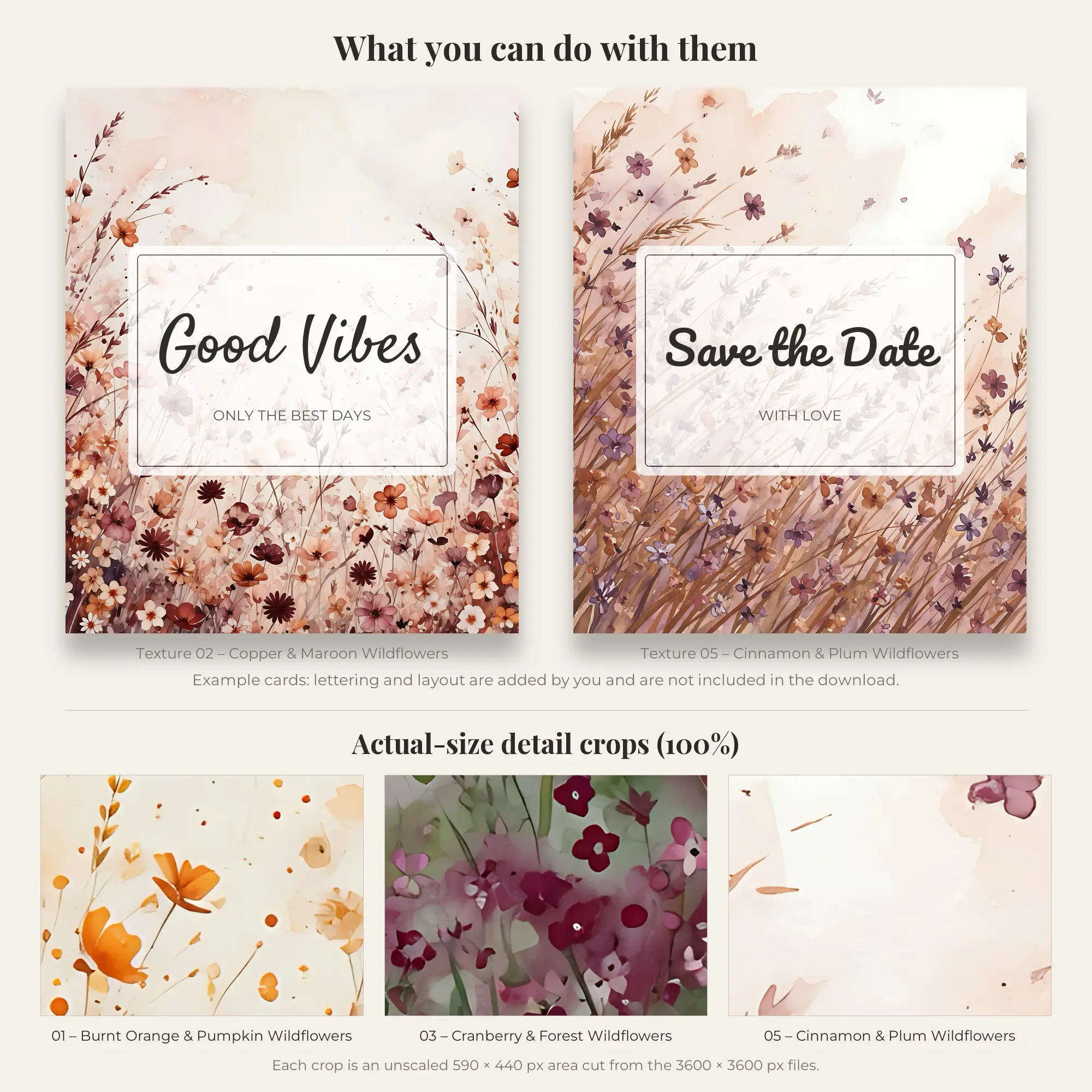 5 Autumn Harvest Wildflower Meadow Textures, High-Res Backgrounds, preview 2 of 2