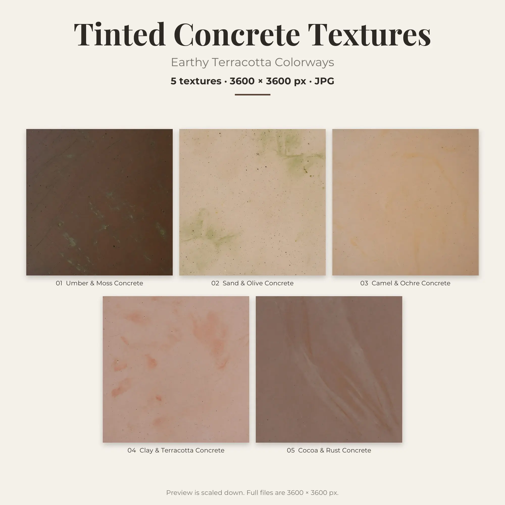 Tinted Concrete Backgrounds in Earthy Terracotta Colors – 5 JPGs preview