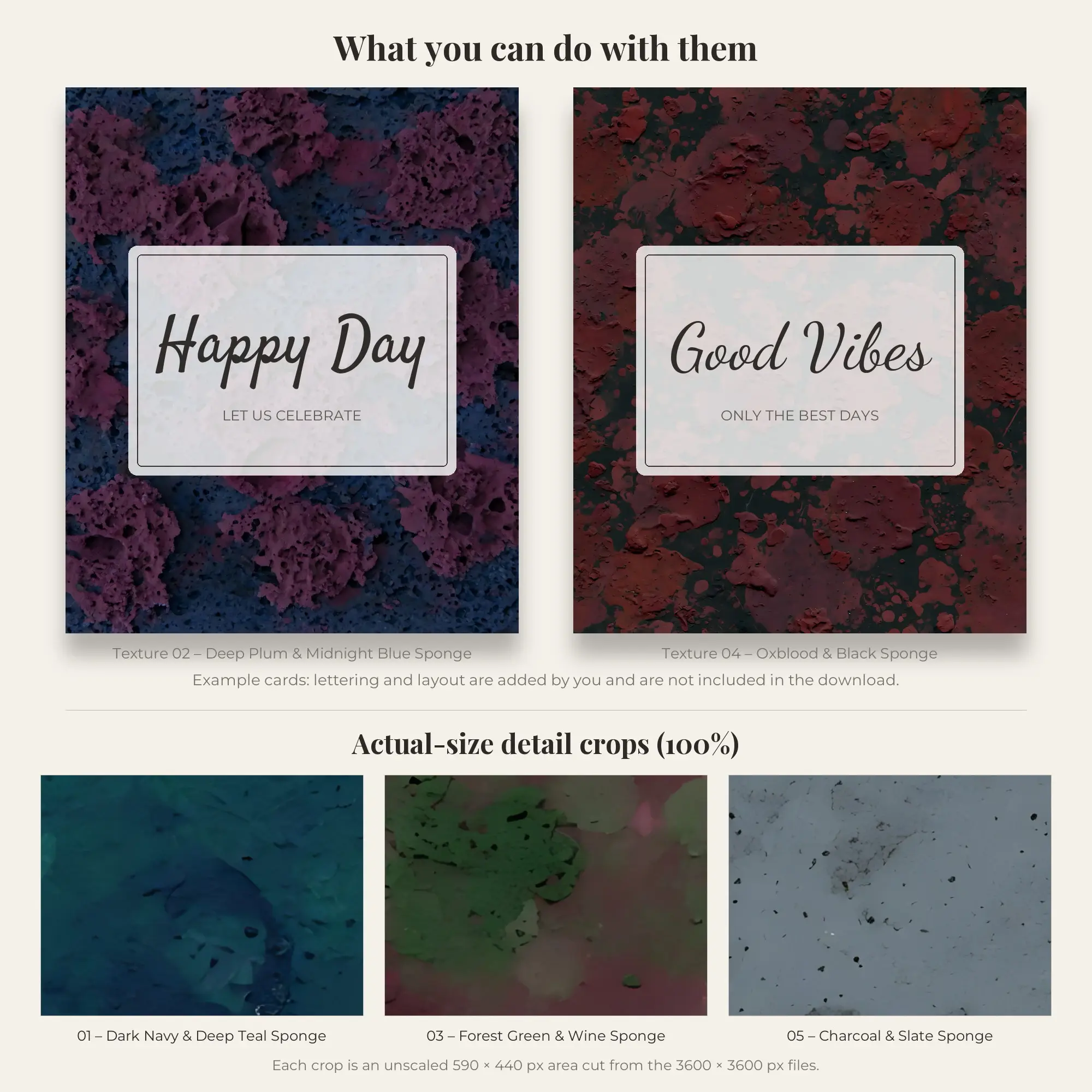 Dark Moody Sponge Paint Textures – 5 Digital Backgrounds, preview 2 of 2