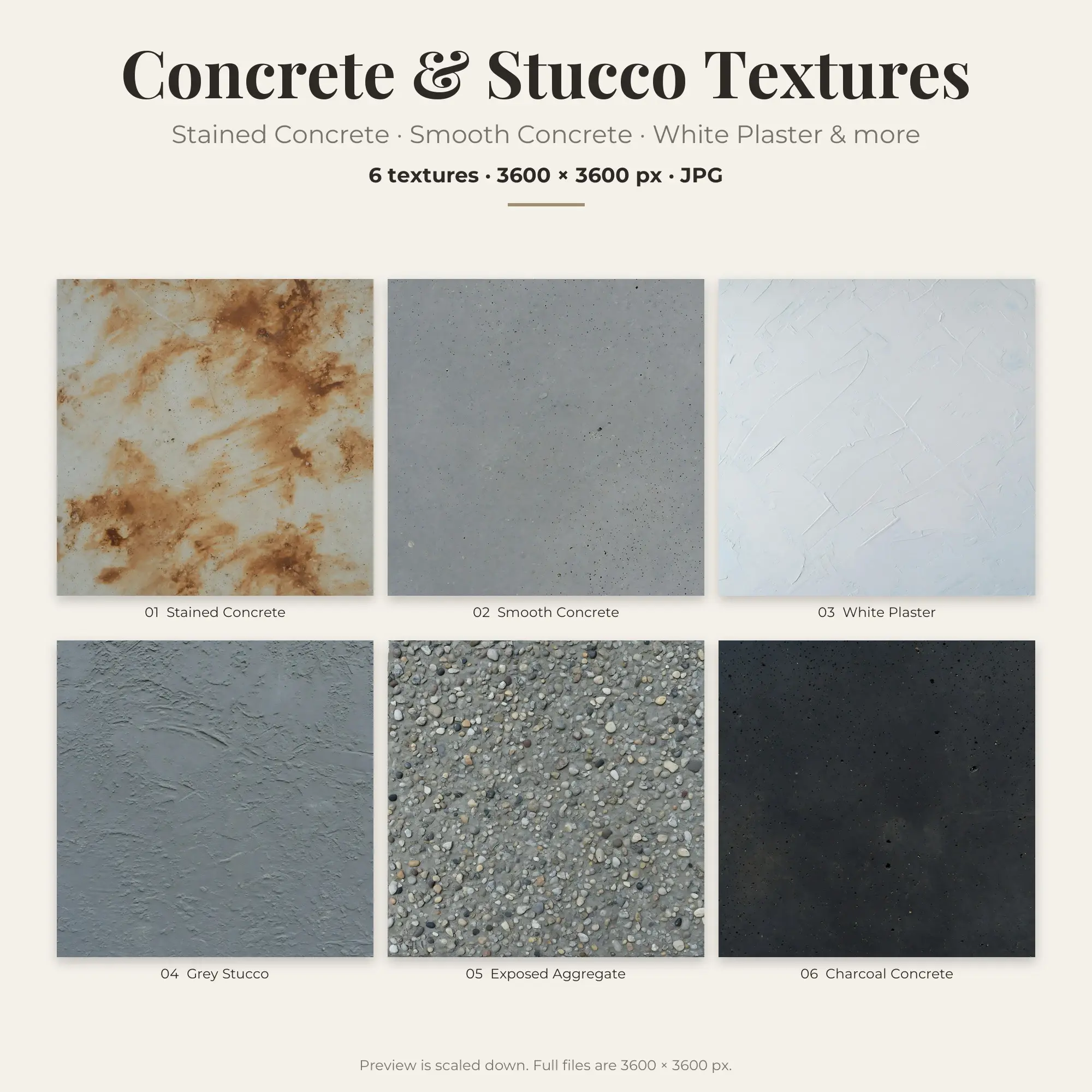 Concrete & Stucco Textures: Stained Concrete – 6 JPGs preview