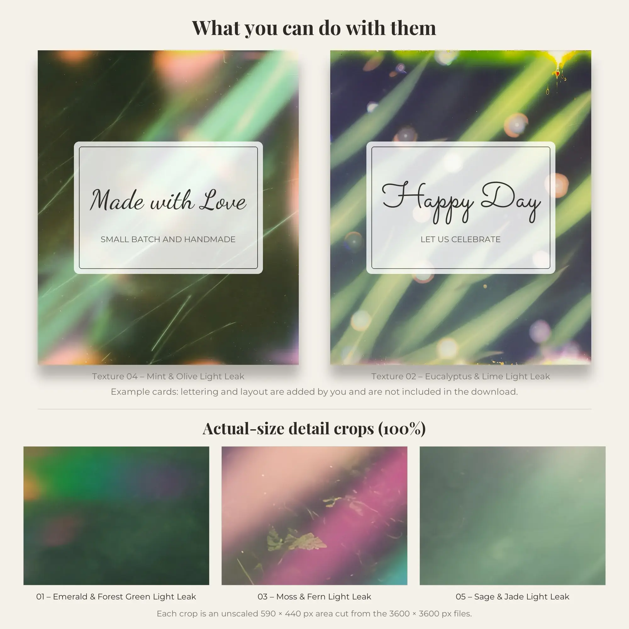 Forest Green Light Leak Textures – 5 Digital Backgrounds, preview 2 of 2