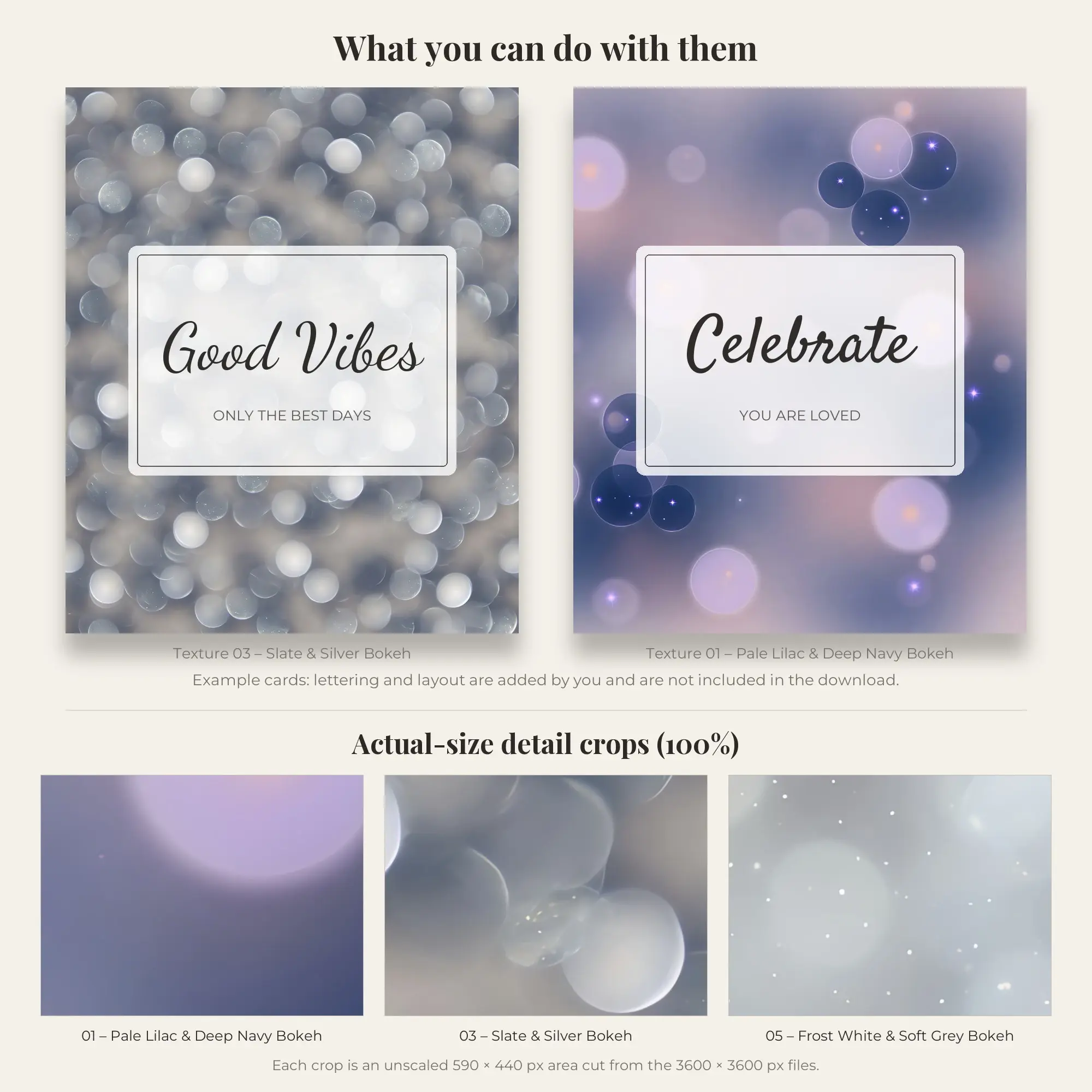 5 Icy Winter Bokeh Lights Textures, High-Res Backgrounds, preview 2 of 2