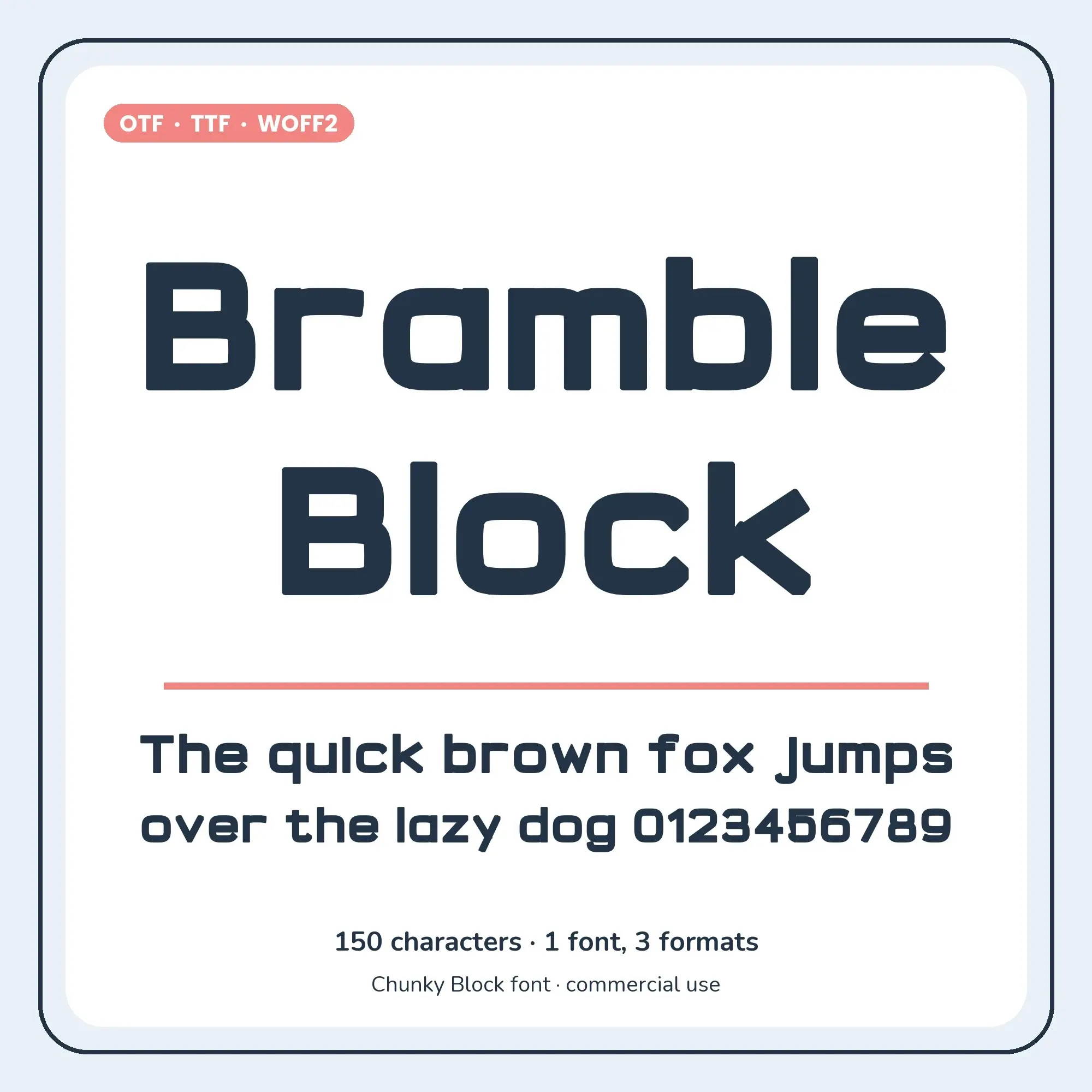 Bramble Block Chunky Block Display Font (OTF, TTF, WOFF2) preview