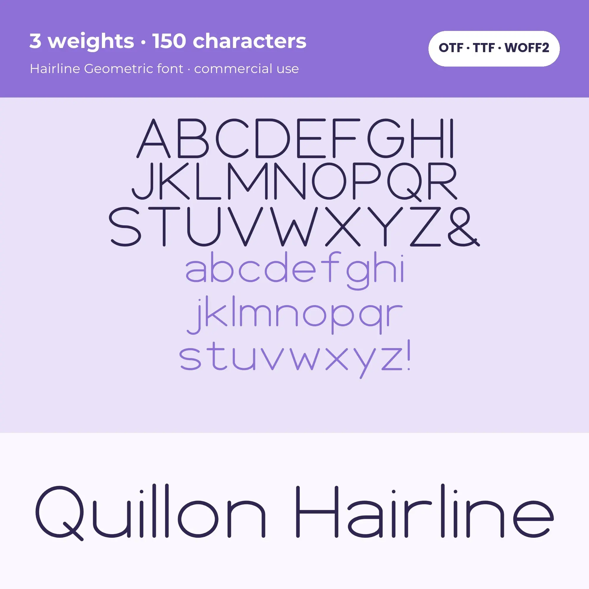Quillon Hairline - Hairline Geometric Font (OTF TTF WOFF2) preview