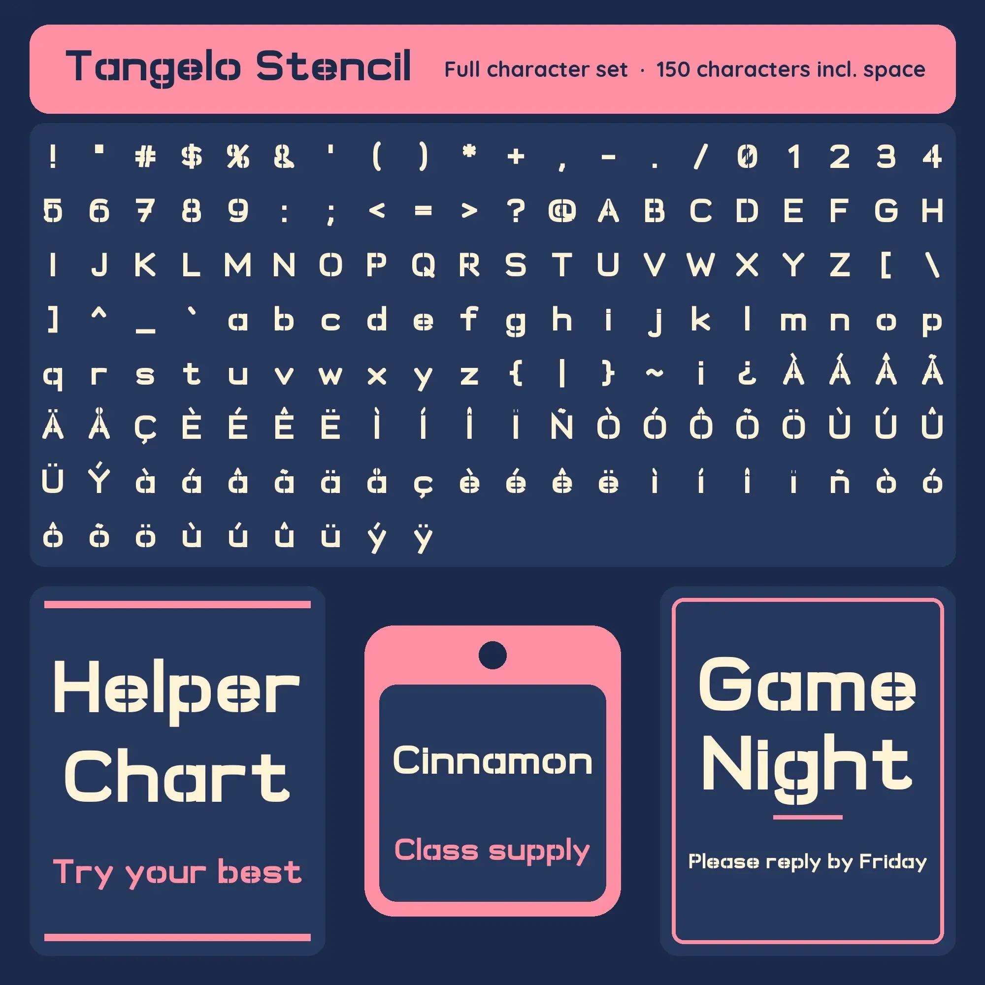 Tangelo Stencil: Stencil Font with Commercial License, preview 2 of 2