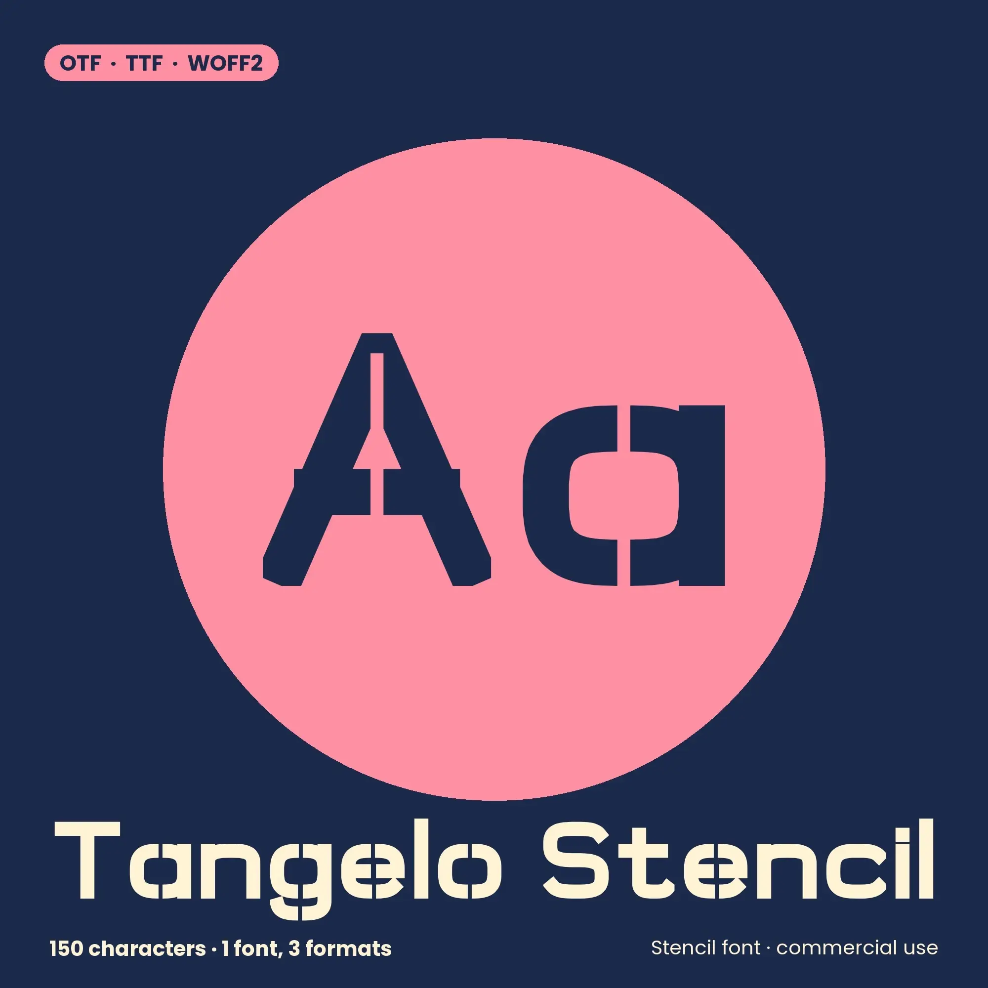 Tangelo Stencil: Stencil Font with Commercial License preview