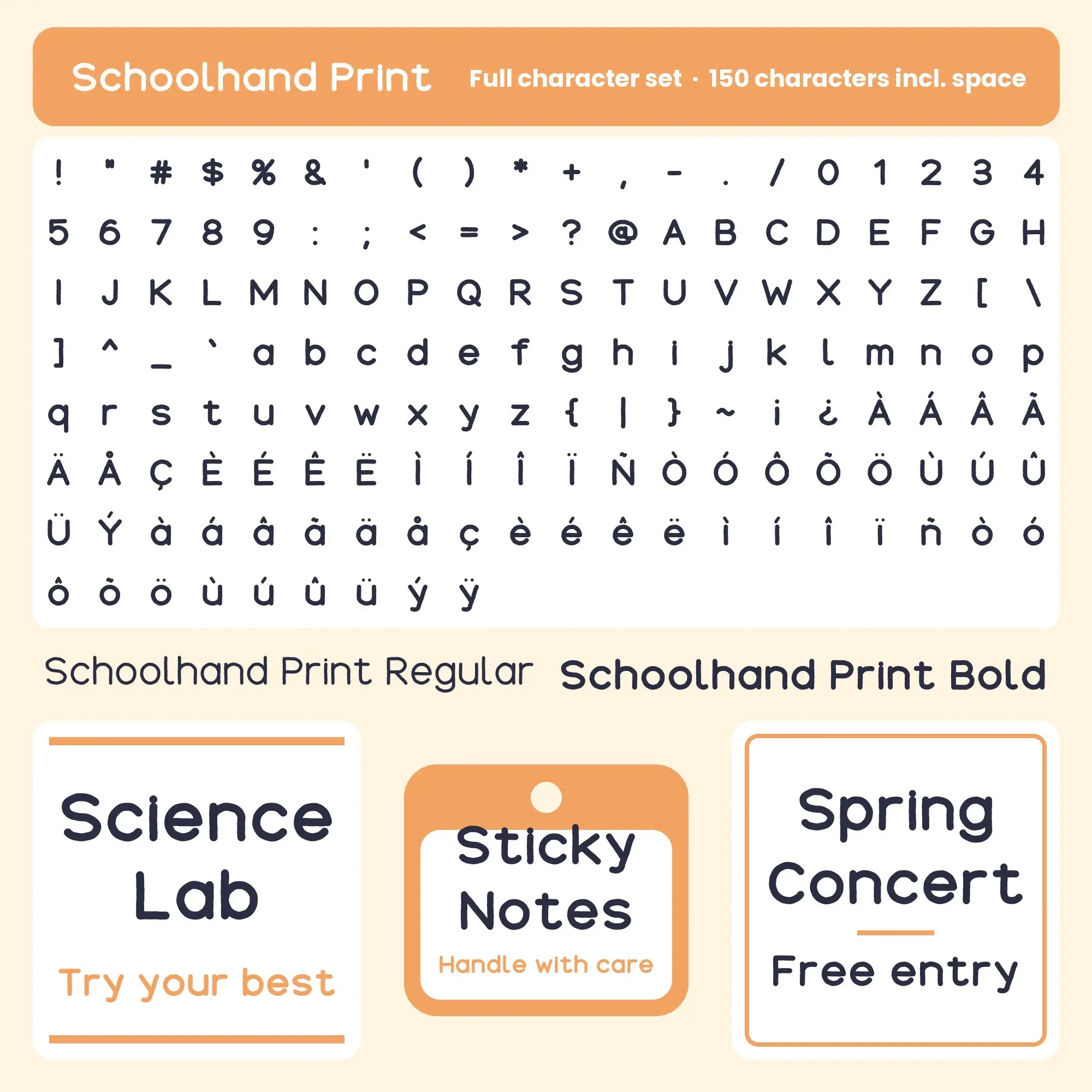 Schoolhand Print - Print Handwriting Font (OTF TTF WOFF2), preview 2 of 2