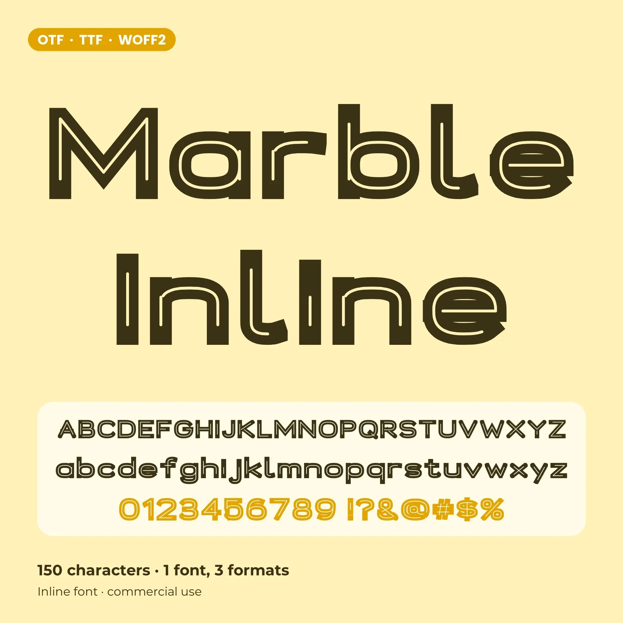 Inline Font Marble Inline | OTF TTF WOFF2 Download preview