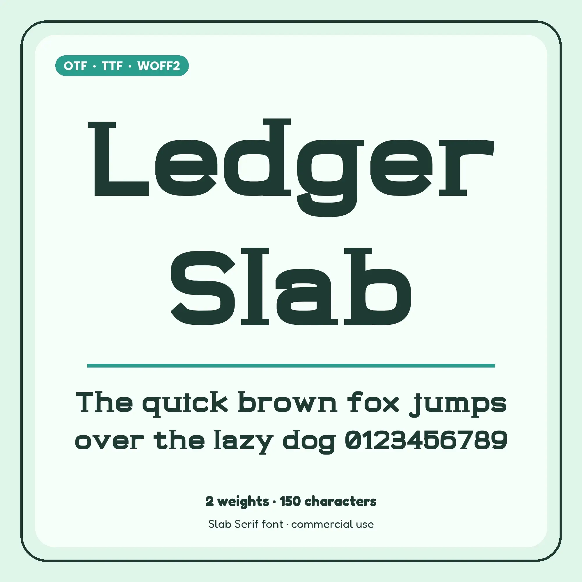 Slab Serif Font Family Ledger Slab: 2 Weights, OTF, TTF, WOFF2 preview
