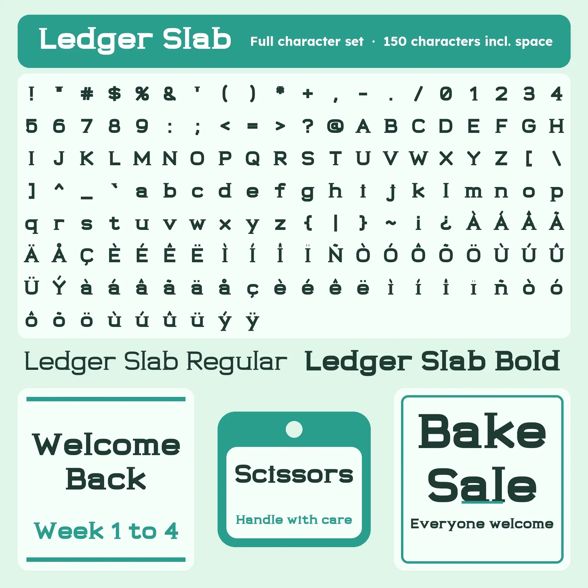 Slab Serif Font Family Ledger Slab: 2 Weights, OTF, TTF, WOFF2, preview 2 of 2