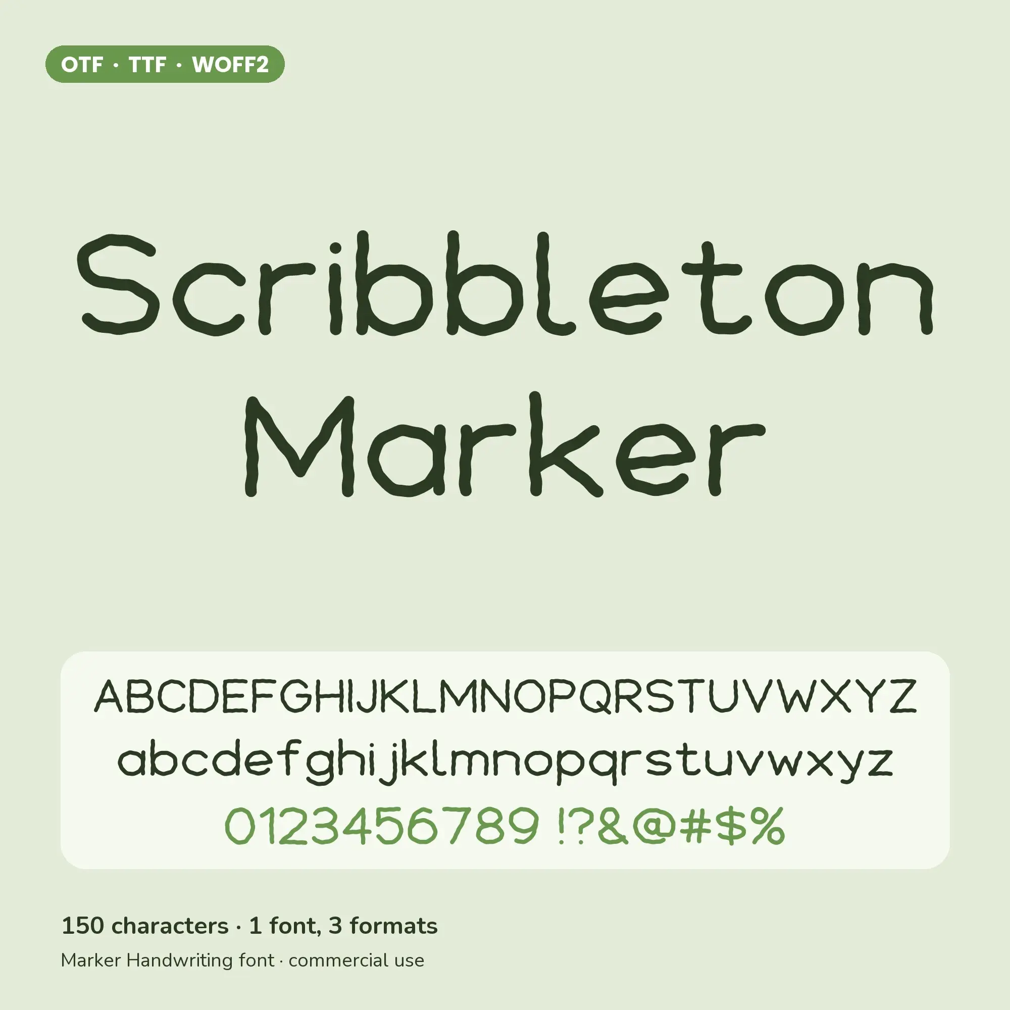 Scribbleton Marker Marker Handwriting Display Font (OTF, TTF, WOFF2) preview