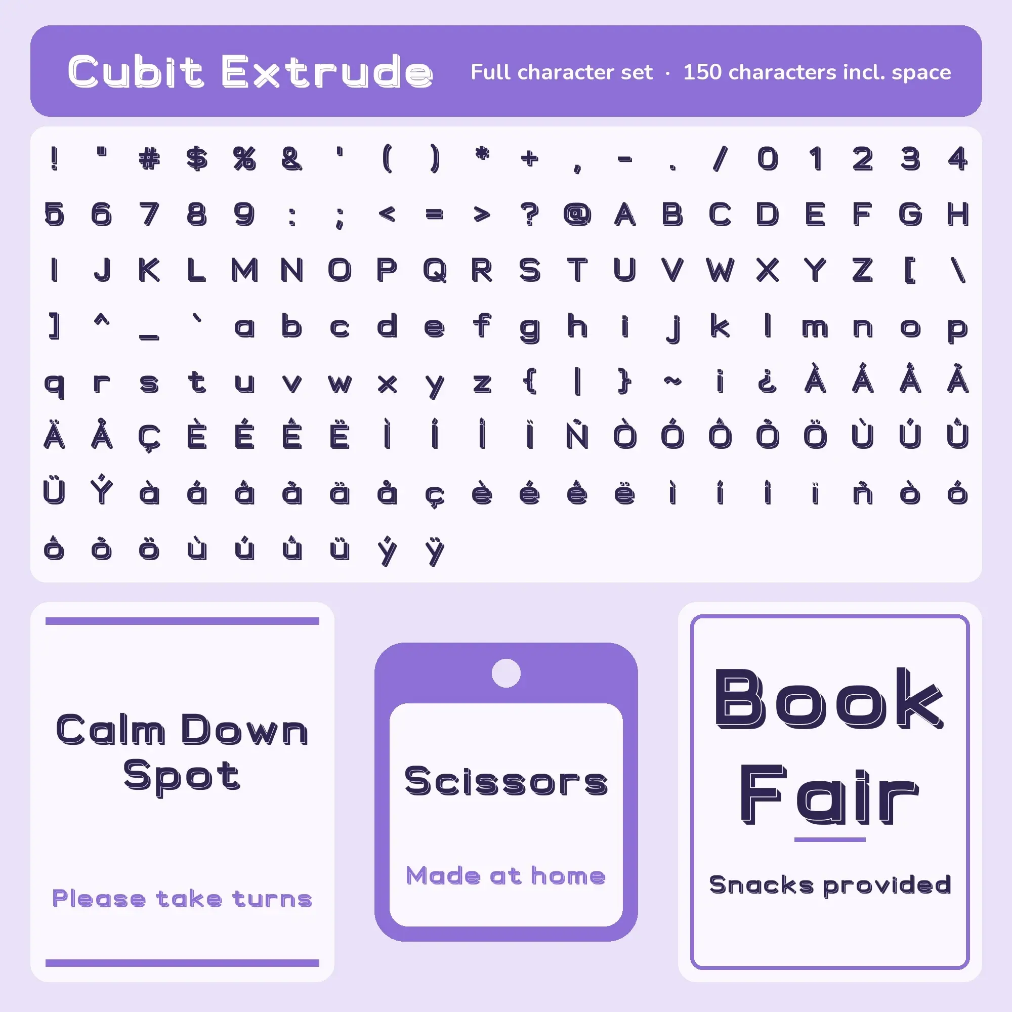 Cubit Extrude Extruded 3D Display Font (OTF, TTF, WOFF2), preview 2 of 2