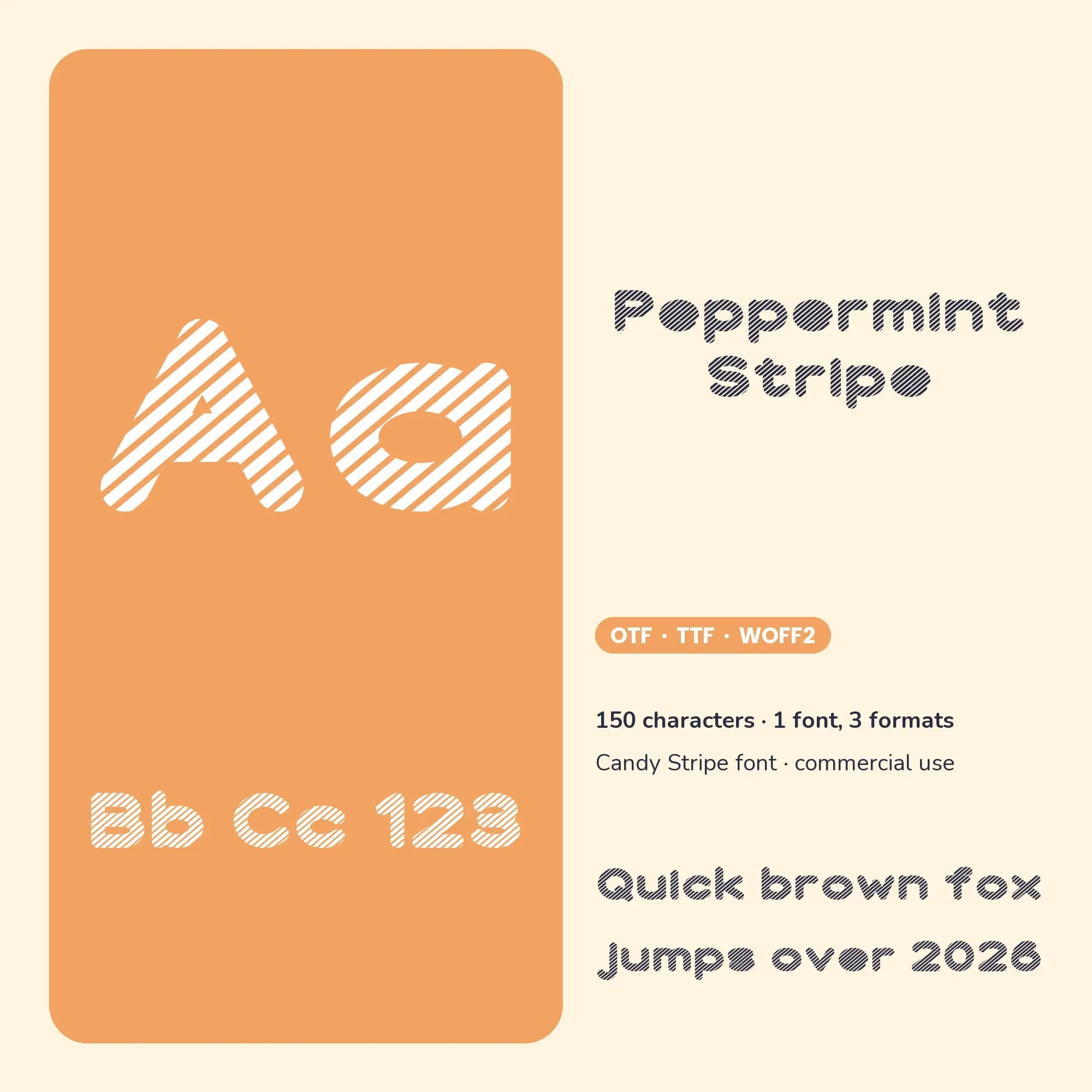 Peppermint Stripe: Candy Stripe Font with Commercial License preview