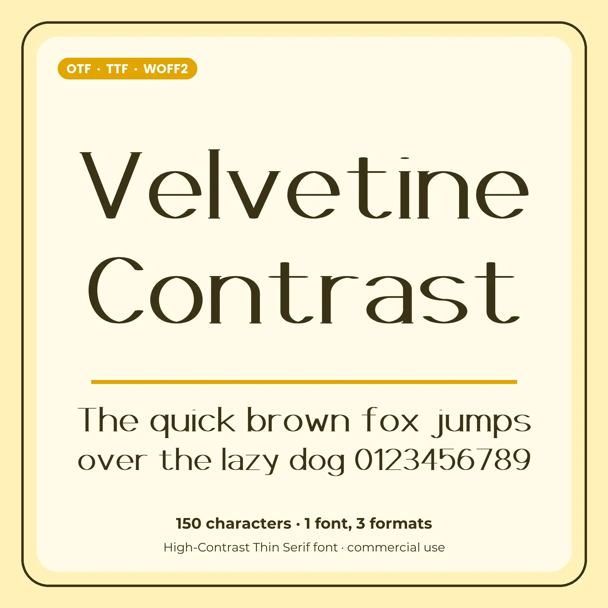 Velvetine Contrast - High-Contrast Thin Serif Font (OTF TTF WOFF2) preview