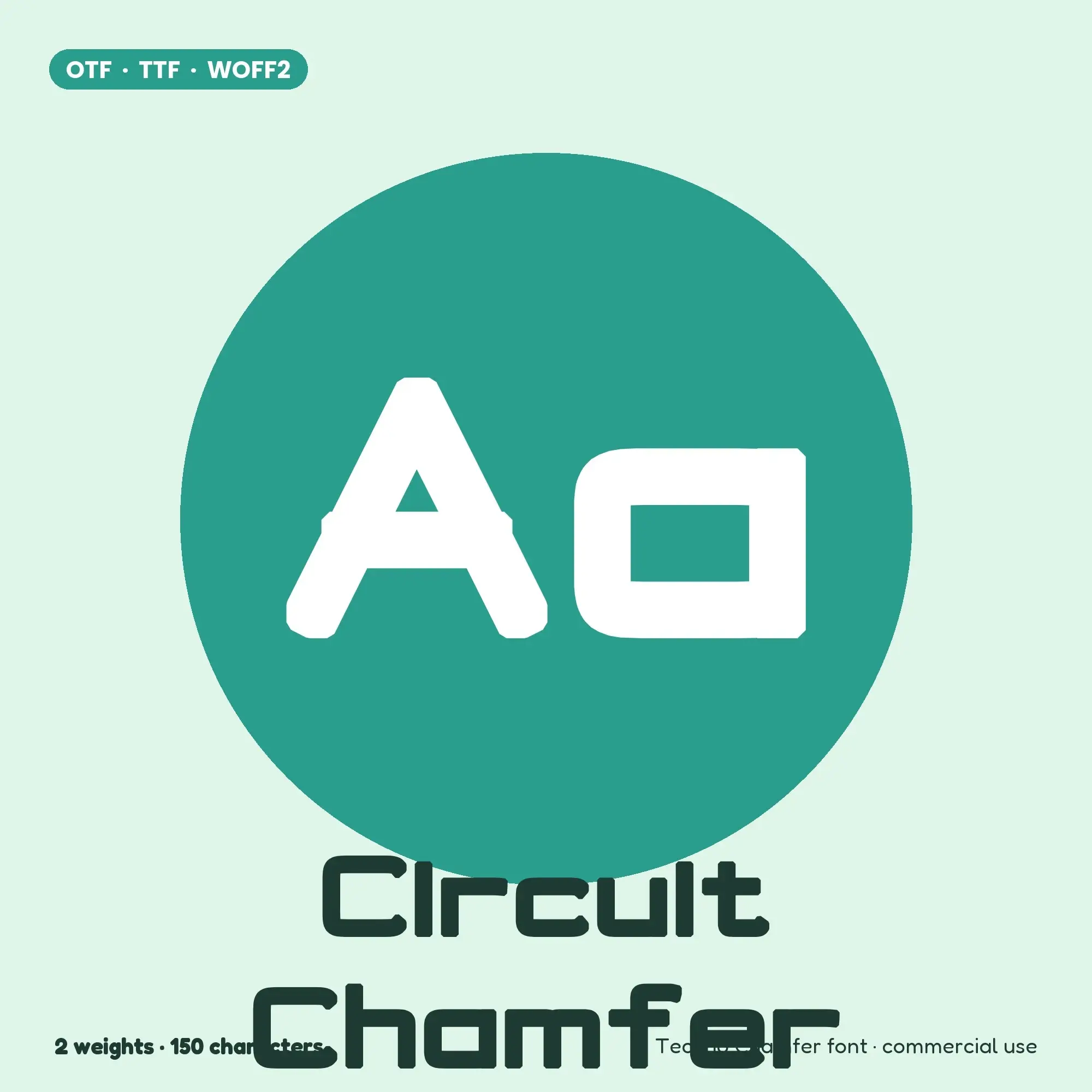 Circuit Chamfer - Techno Chamfer Font Family (2 Weights) OTF TTF WOFF2 preview