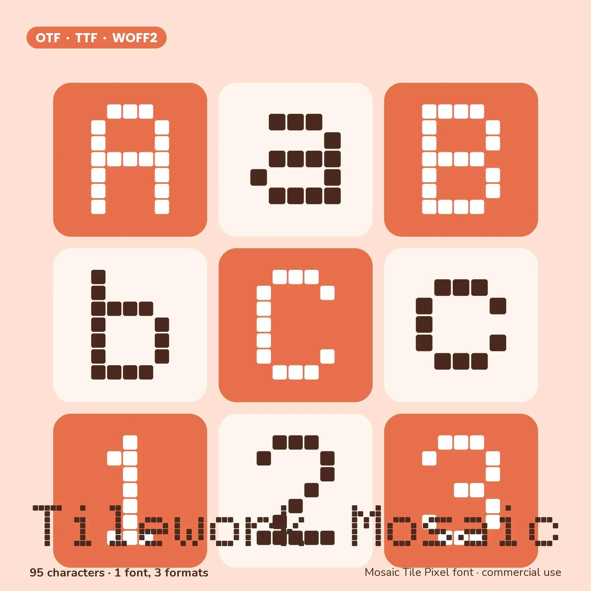 Tilework Mosaic - Mosaic Tile Pixel Font (OTF TTF WOFF2) preview