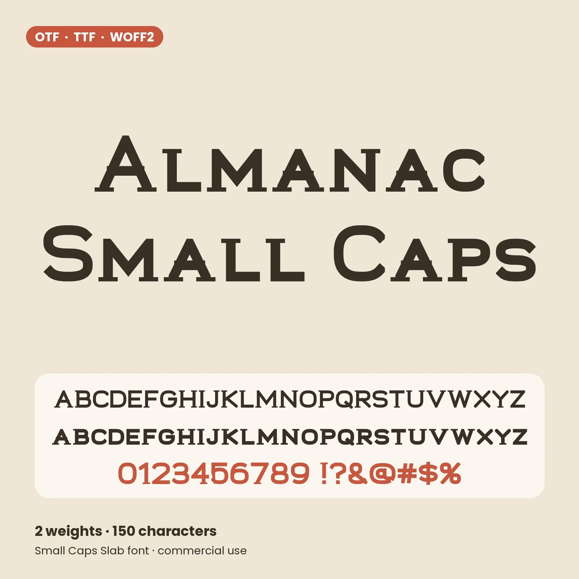 Almanac Small Caps - Small Caps Slab Font (OTF TTF WOFF2) preview