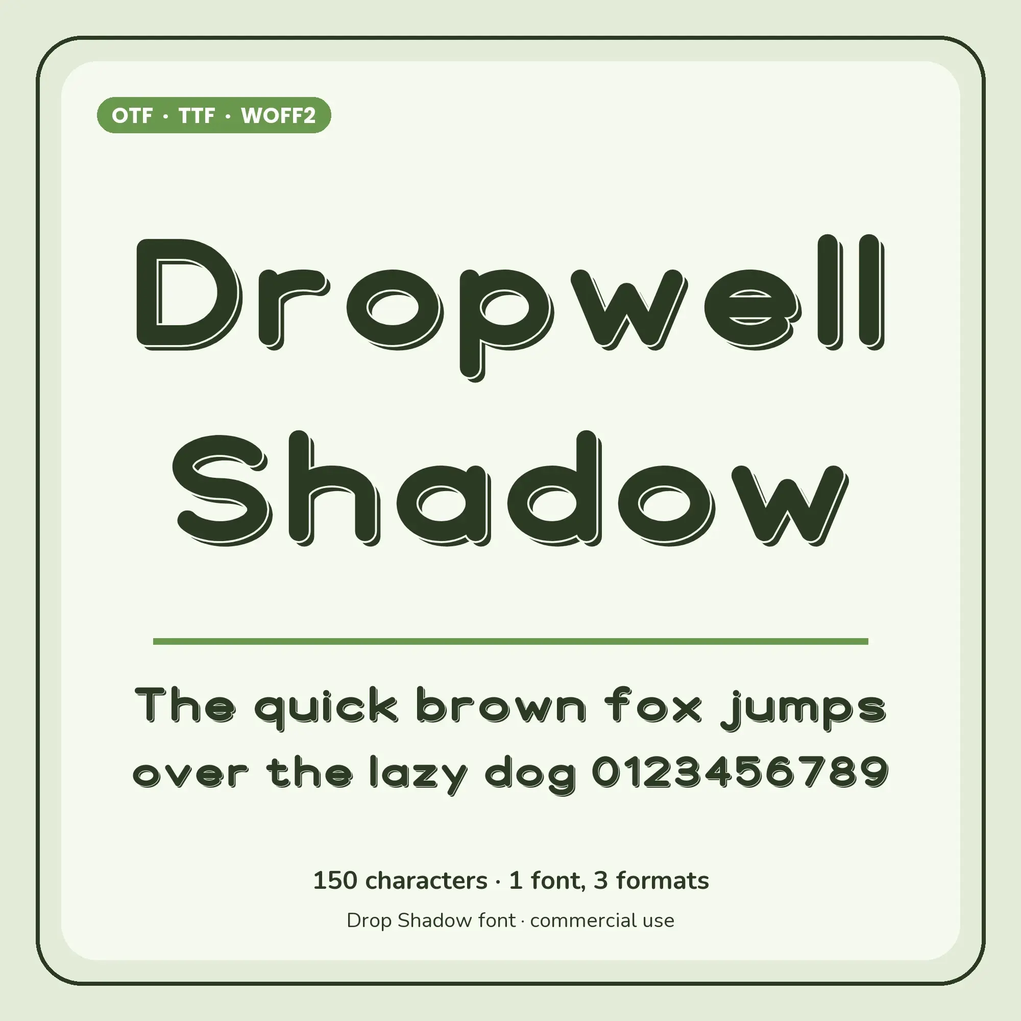 Drop Shadow Font Dropwell Shadow | OTF TTF WOFF2 Download preview