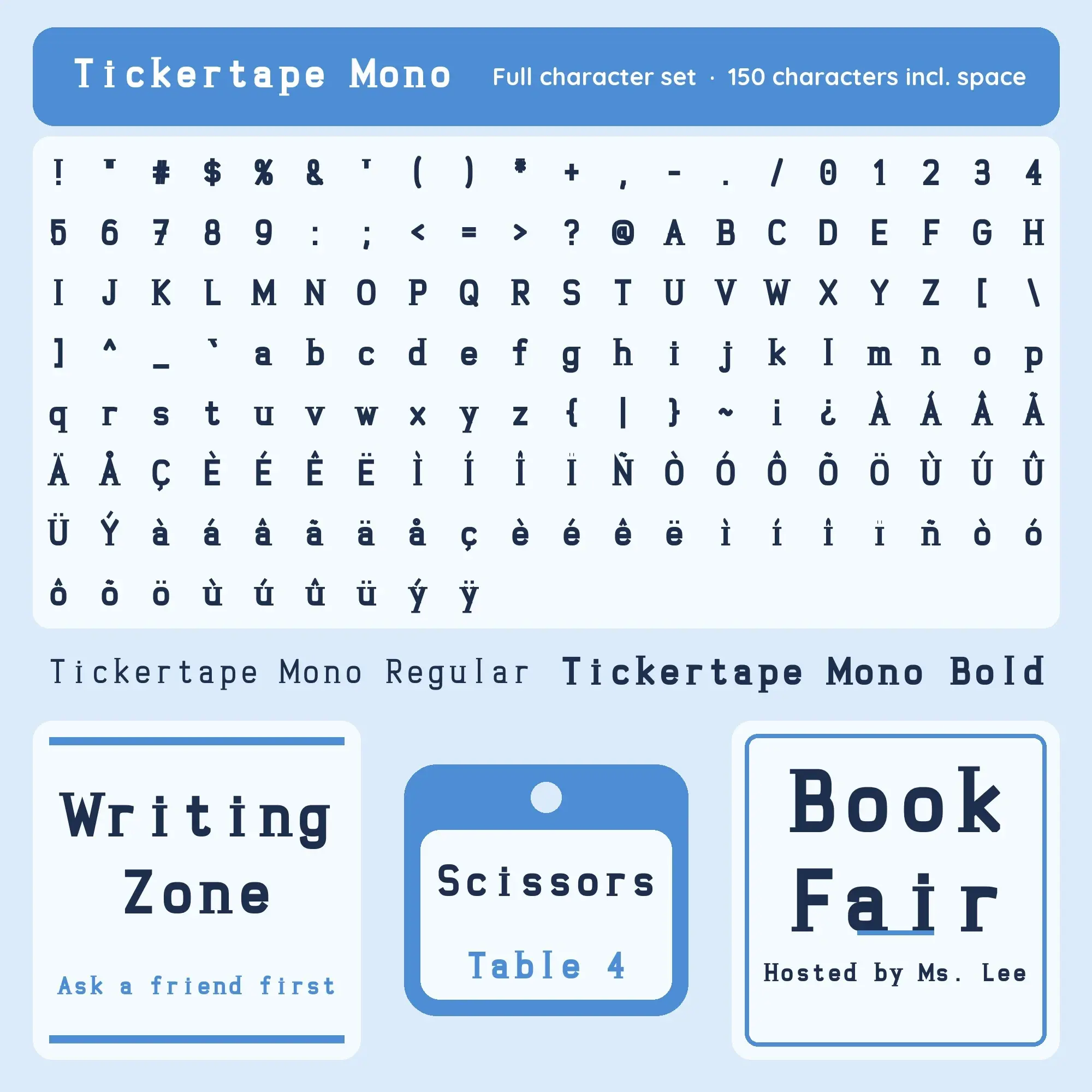Tickertape Mono - Monospace Slab Font Family (2 Weights) OTF TTF WOFF2, preview 2 of 2